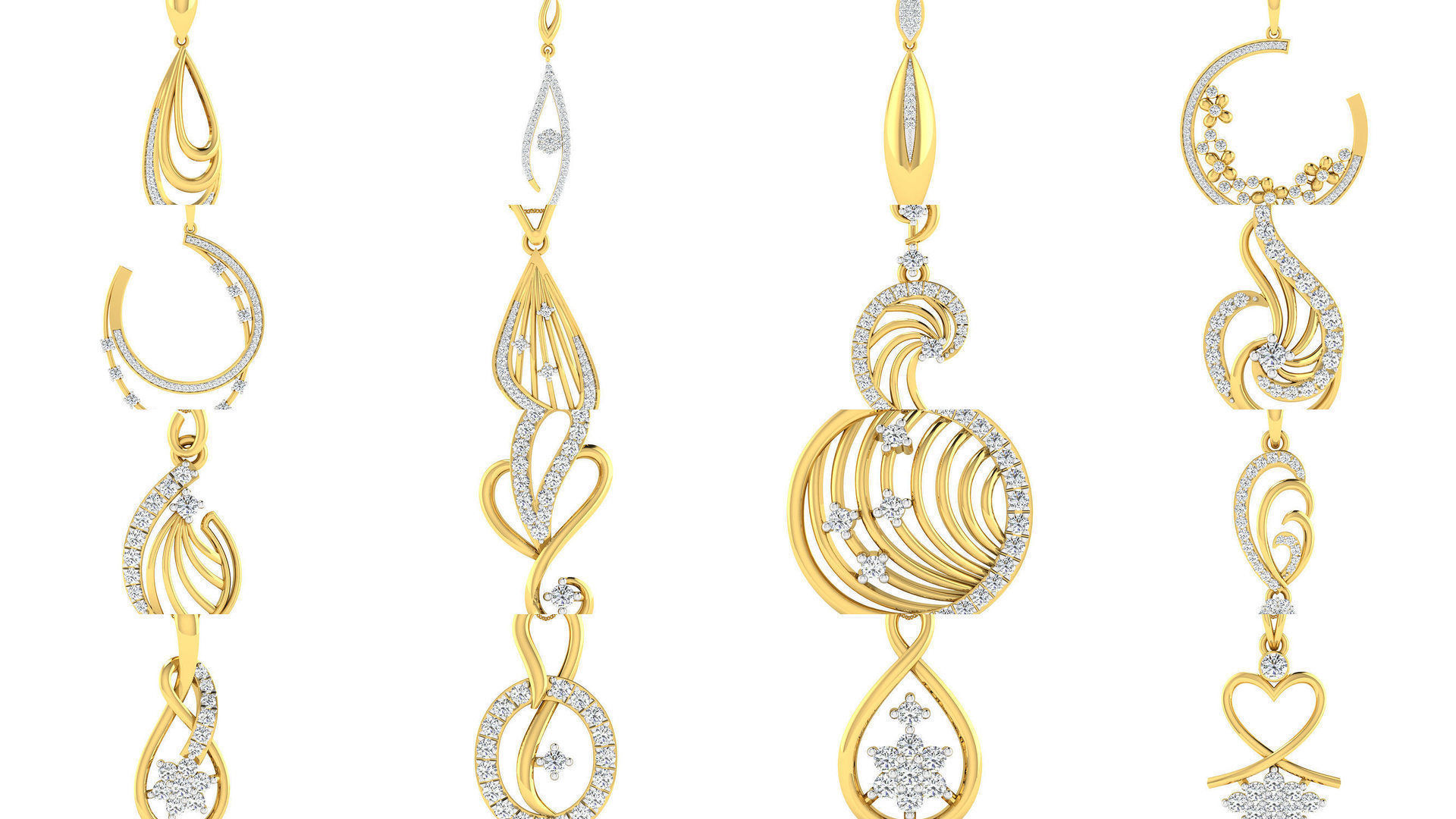 500 Solitaire Women Pendants 3dm STL OBJ FBX  Details Collection _75