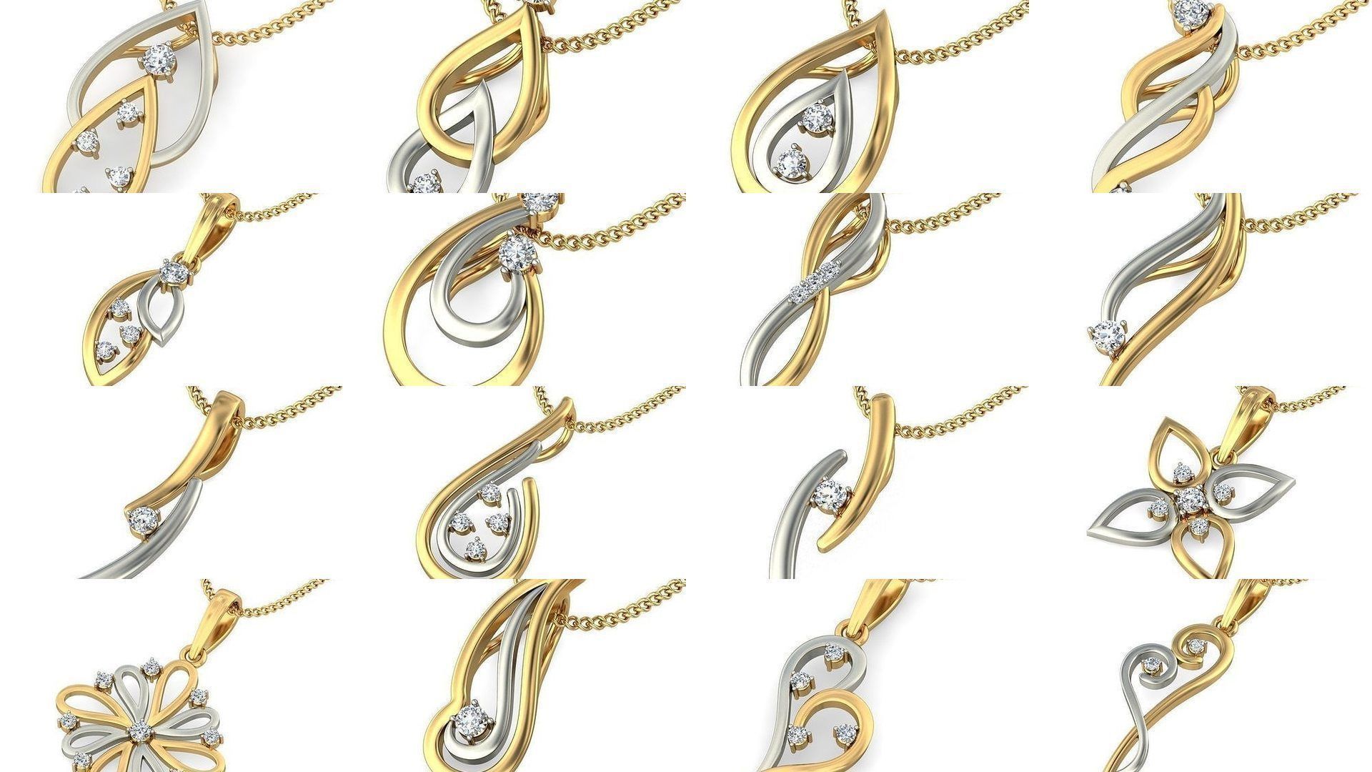 500 Solitaire Women Pendants 3dm STL OBJ FBX  Details Collection _123