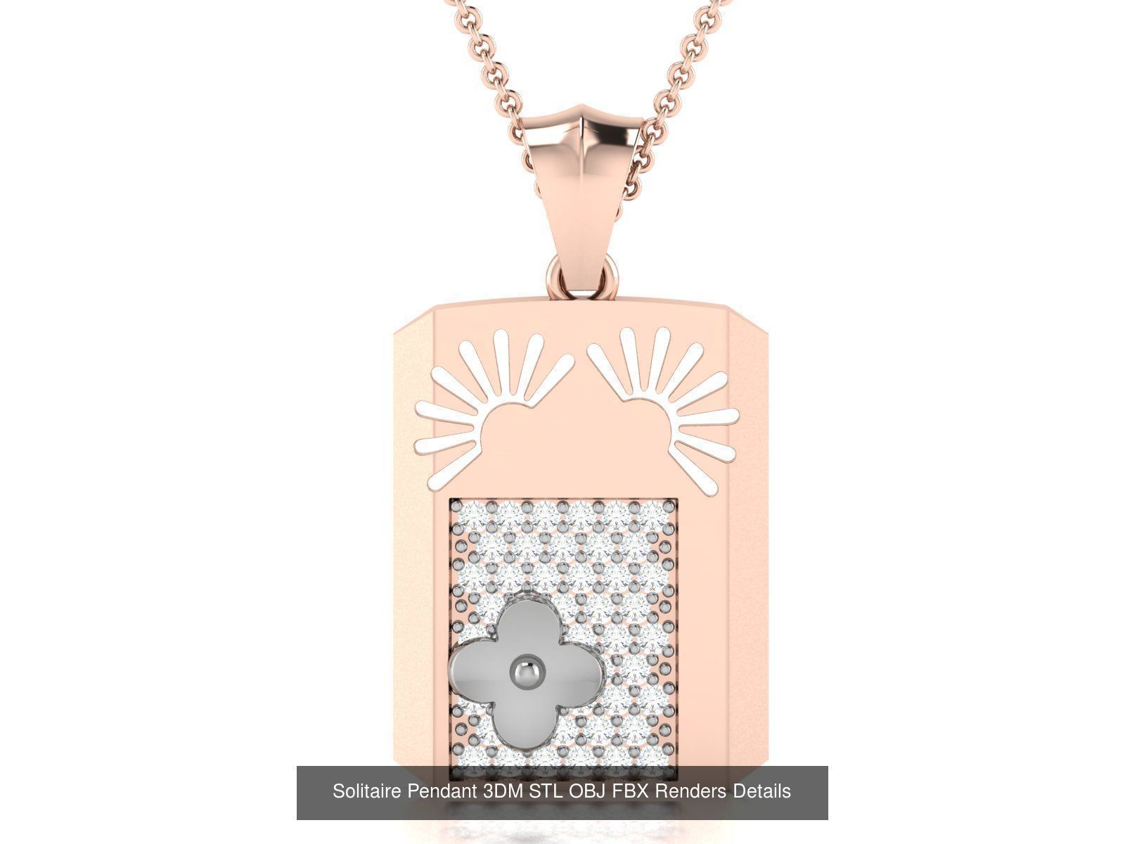 500 Solitaire Women Pendants 3dm STL OBJ FBX  Details Collection _213