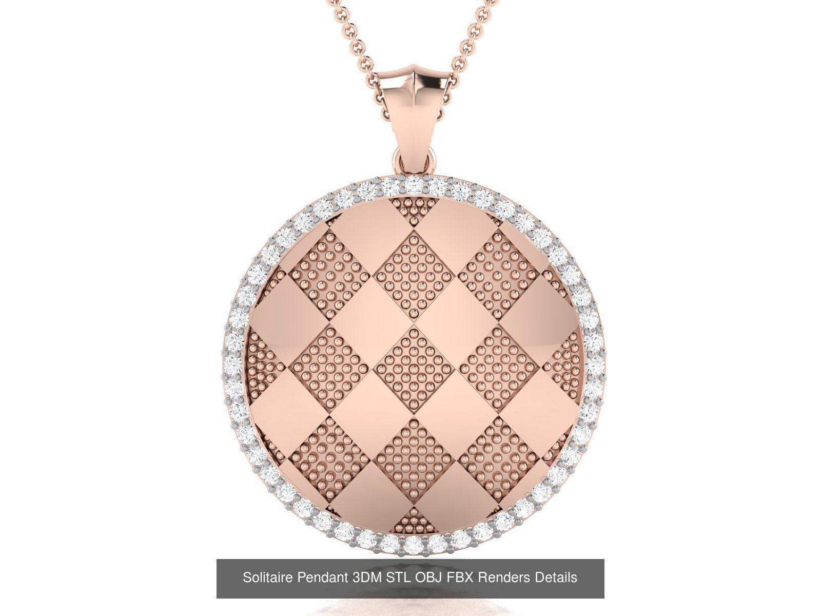 500 Solitaire Women Pendants 3dm STL OBJ FBX  Details Collection _206