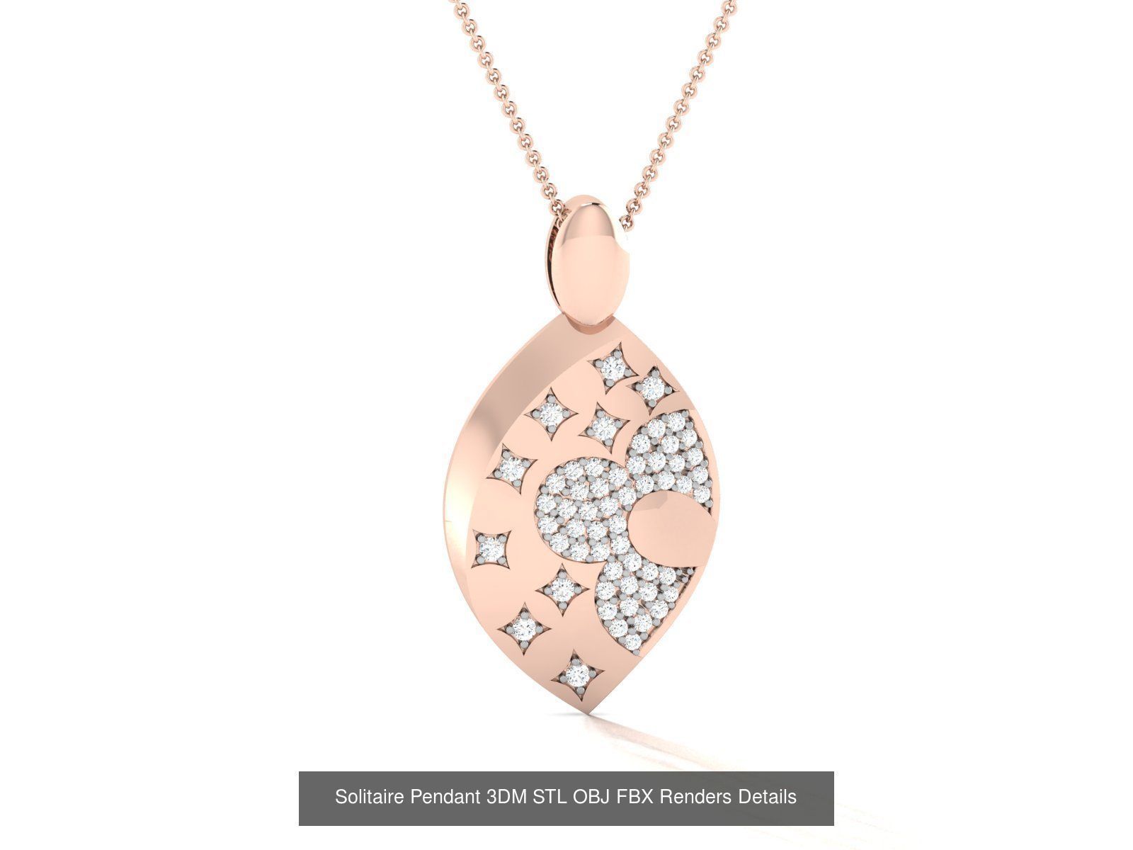 500 Solitaire Women Pendants 3dm STL OBJ FBX  Details Collection _193