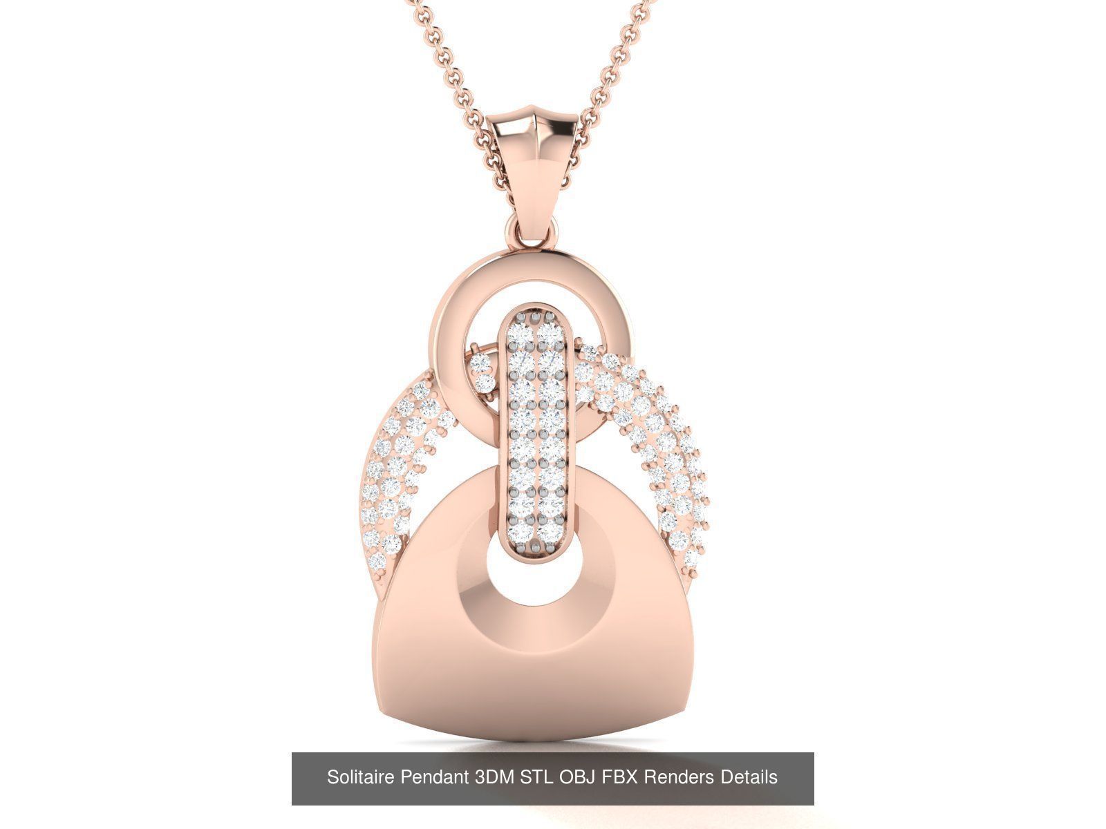 500 Solitaire Women Pendants 3dm STL OBJ FBX  Details Collection _170