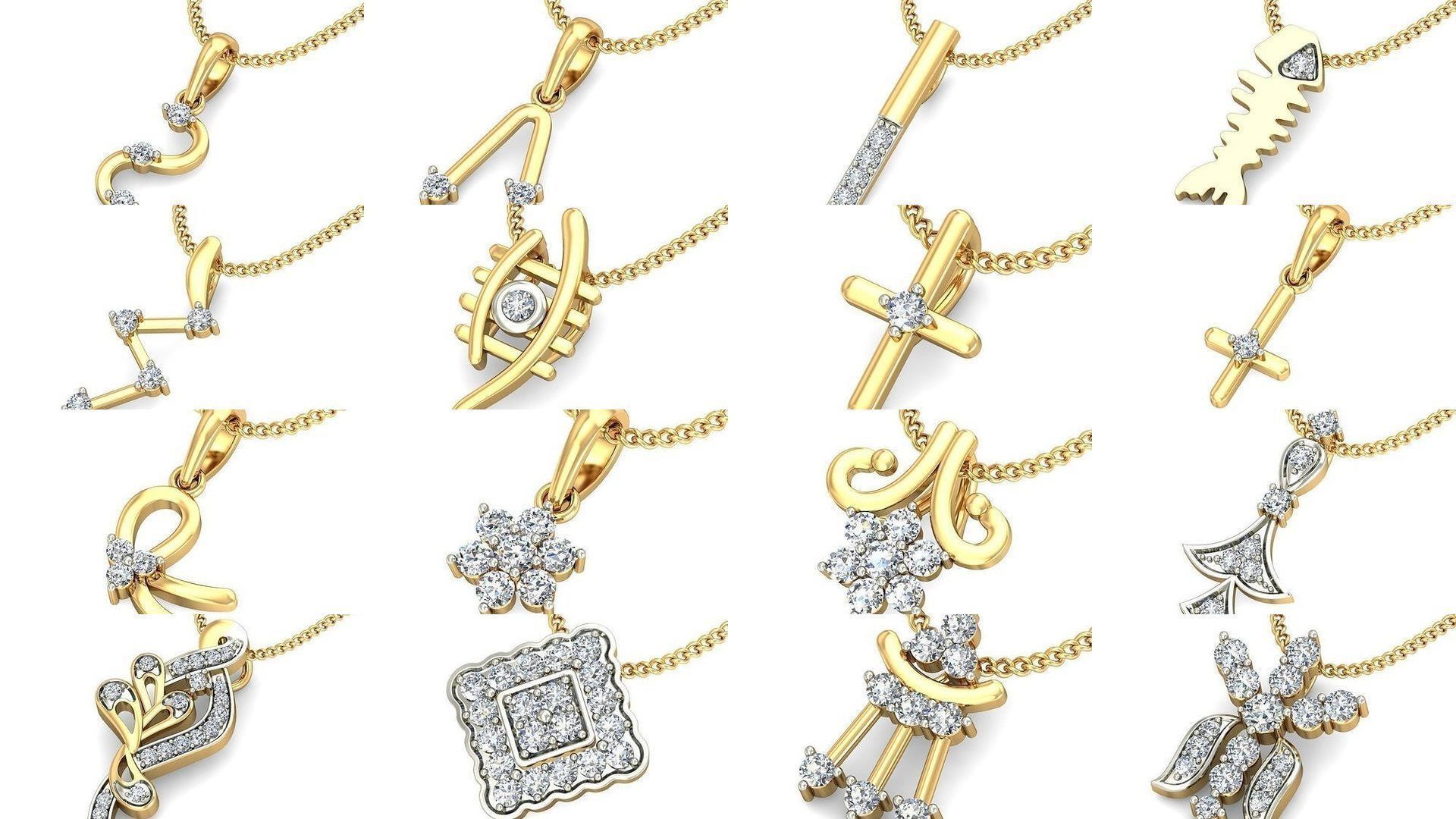 500 Solitaire Women Pendants 3dm STL OBJ FBX  Details Collection _143