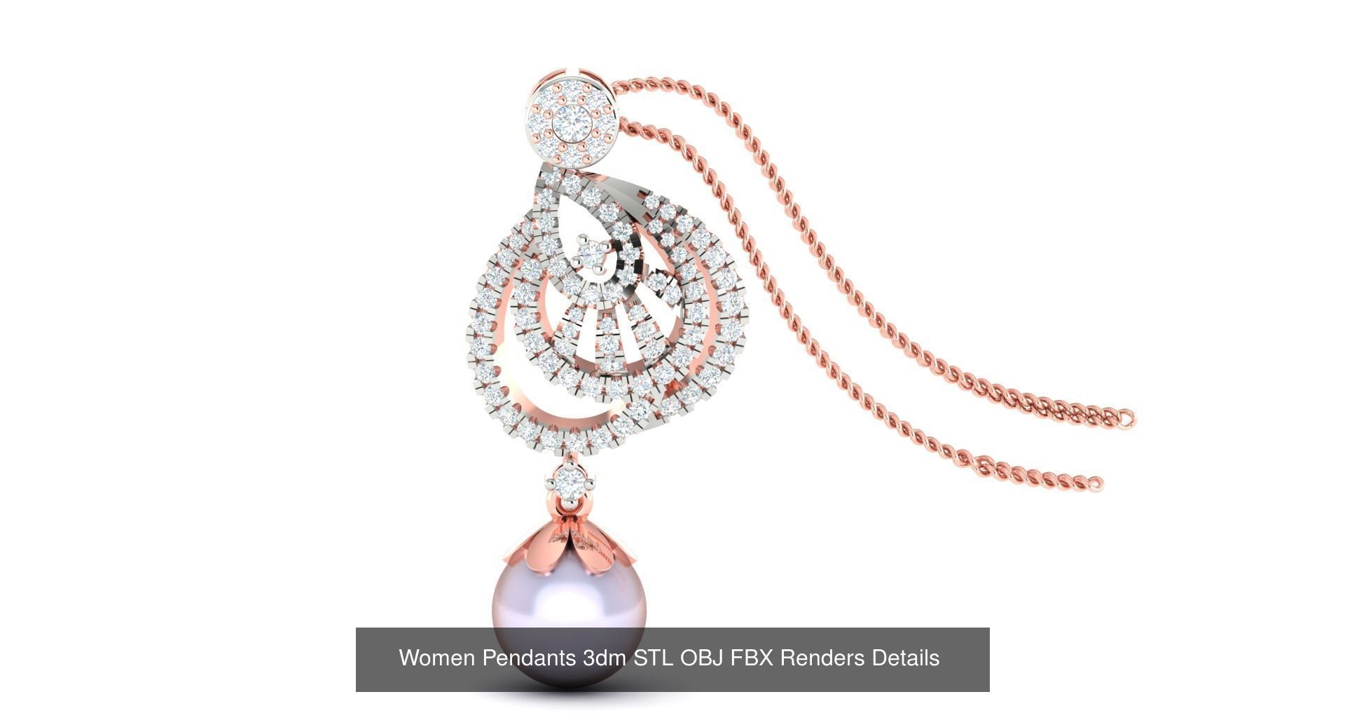 500 Solitaire Women Pendants 3dm STL OBJ FBX  Details Collection _88