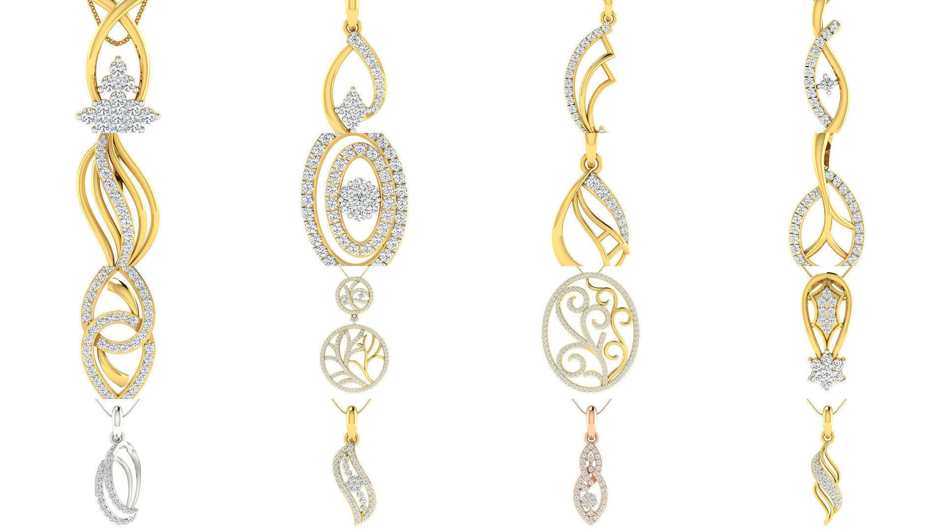 500 Solitaire Women Pendants 3dm STL OBJ FBX  Details Collection _79