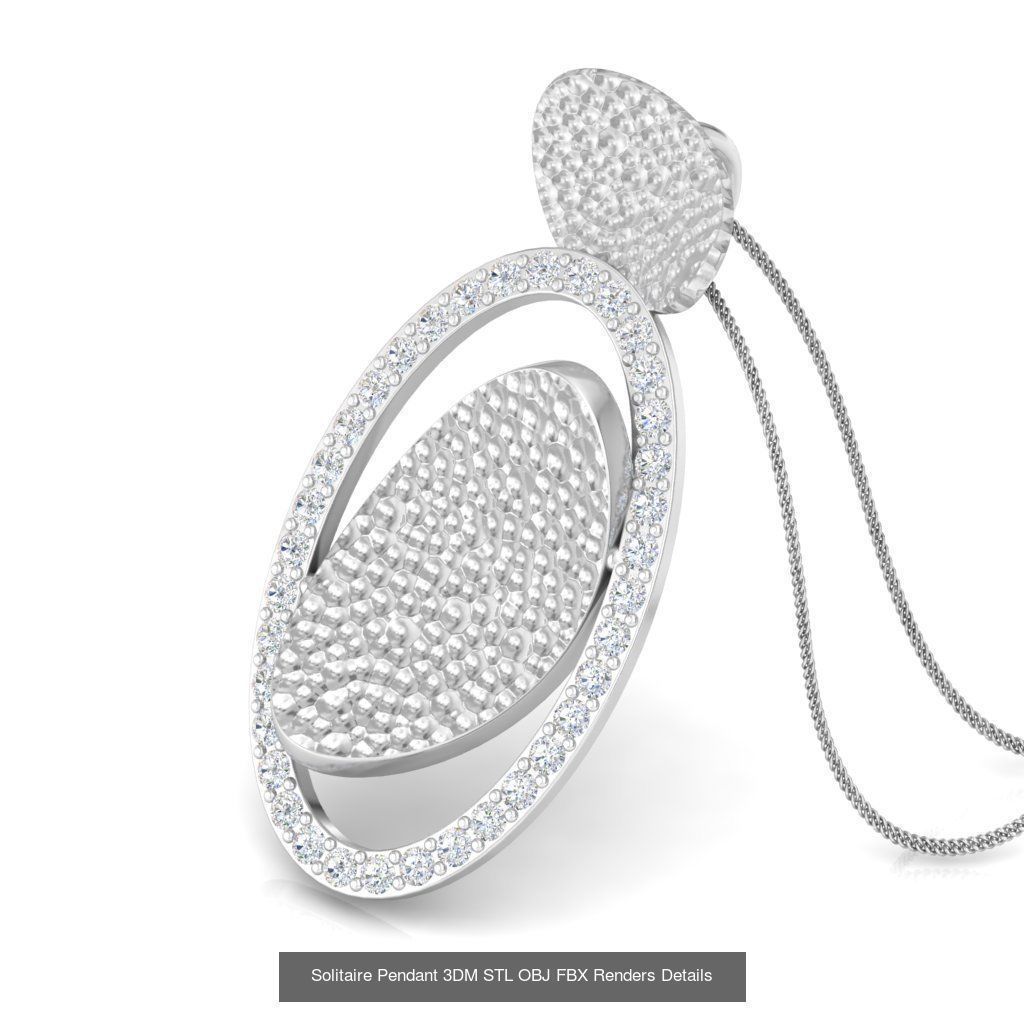 500 Solitaire Women Pendants 3dm STL OBJ FBX  Details Collection _180