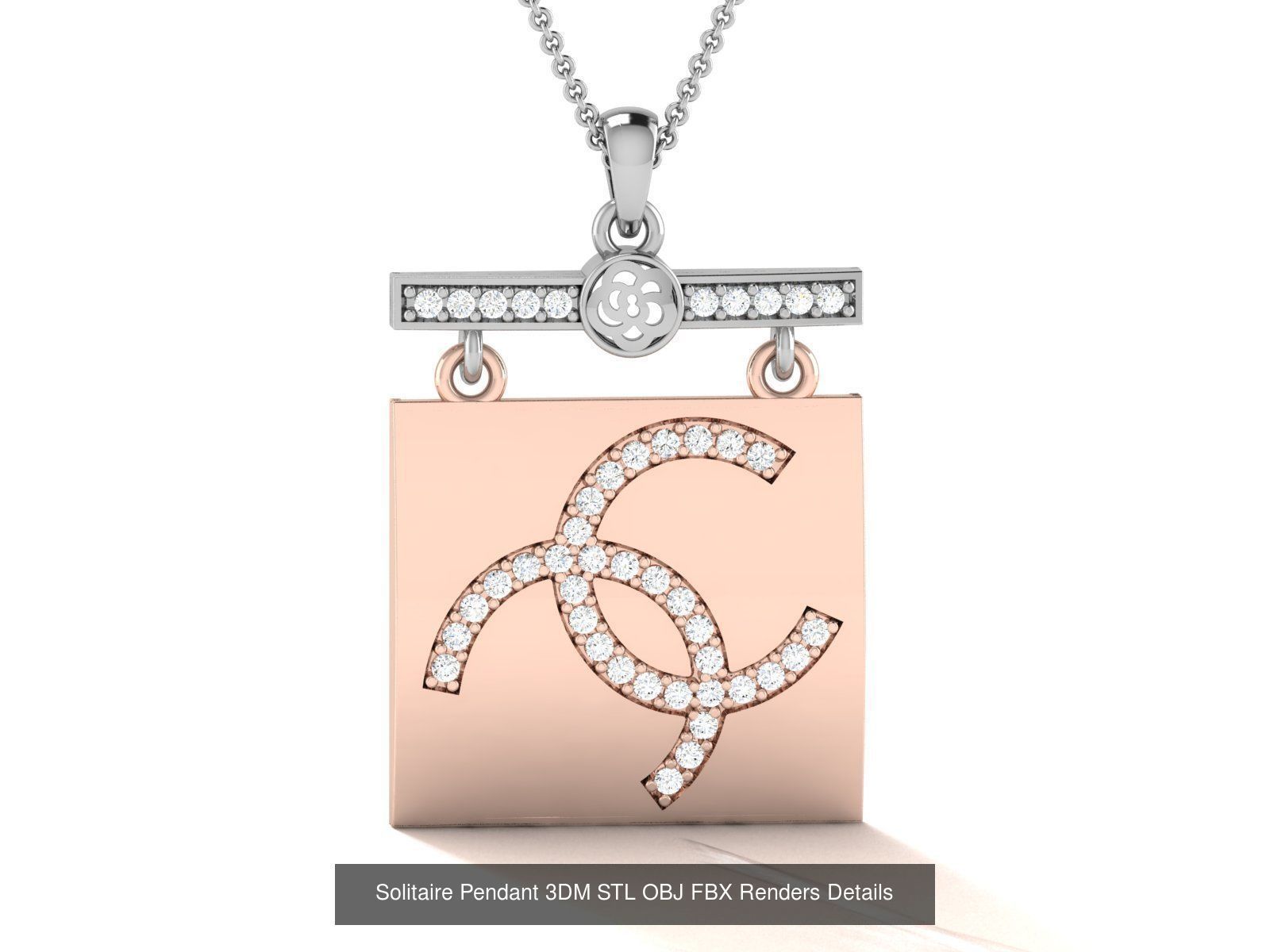 500 Solitaire Women Pendants 3dm STL OBJ FBX  Details Collection _190