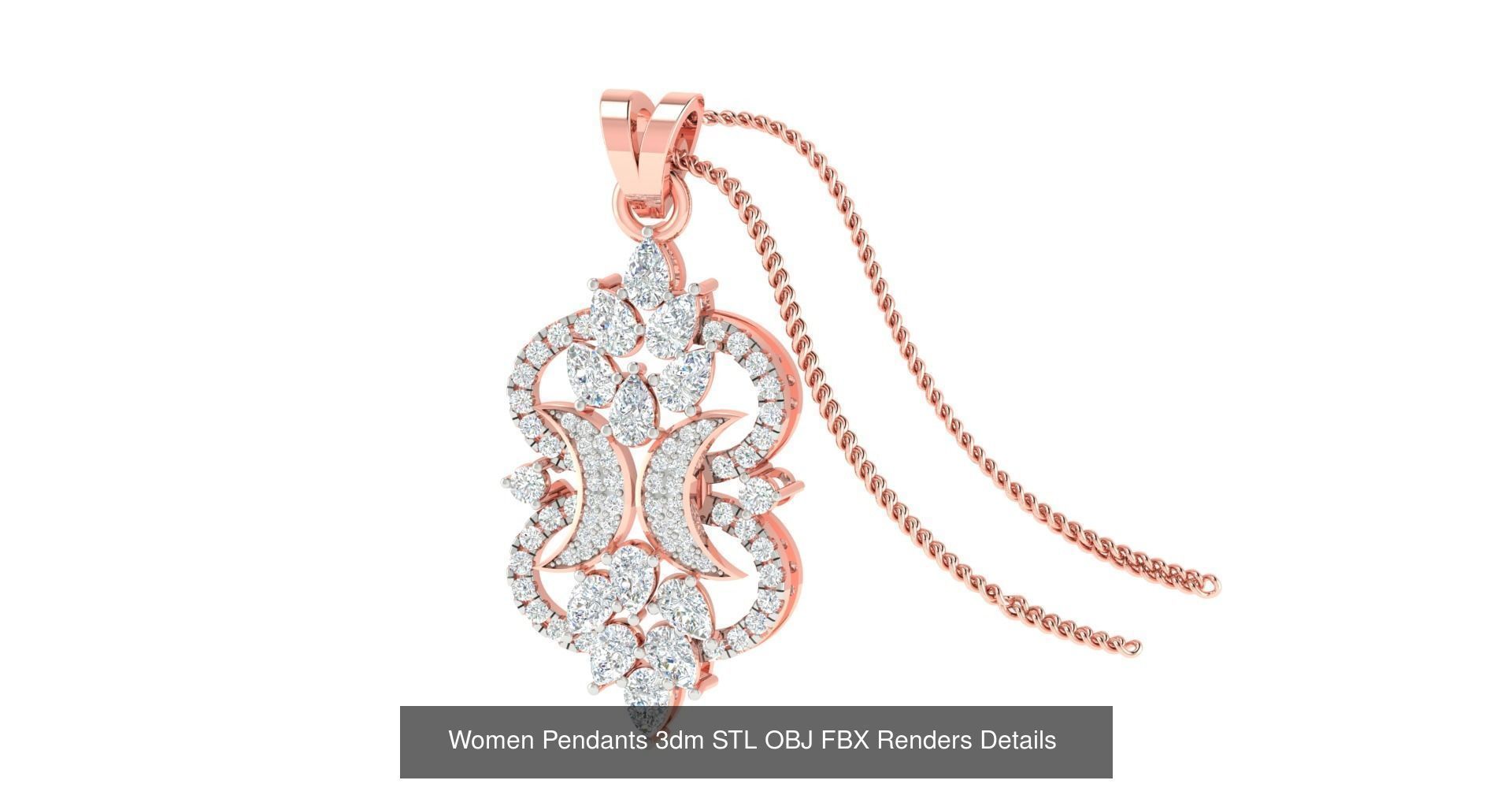 500 Solitaire Women Pendants 3dm STL OBJ FBX  Details Collection _104