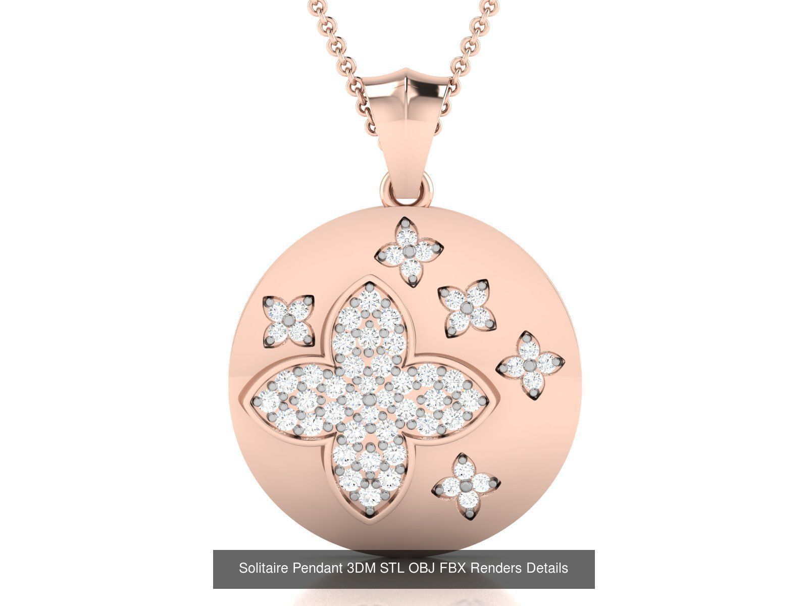 500 Solitaire Women Pendants 3dm STL OBJ FBX  Details Collection _208