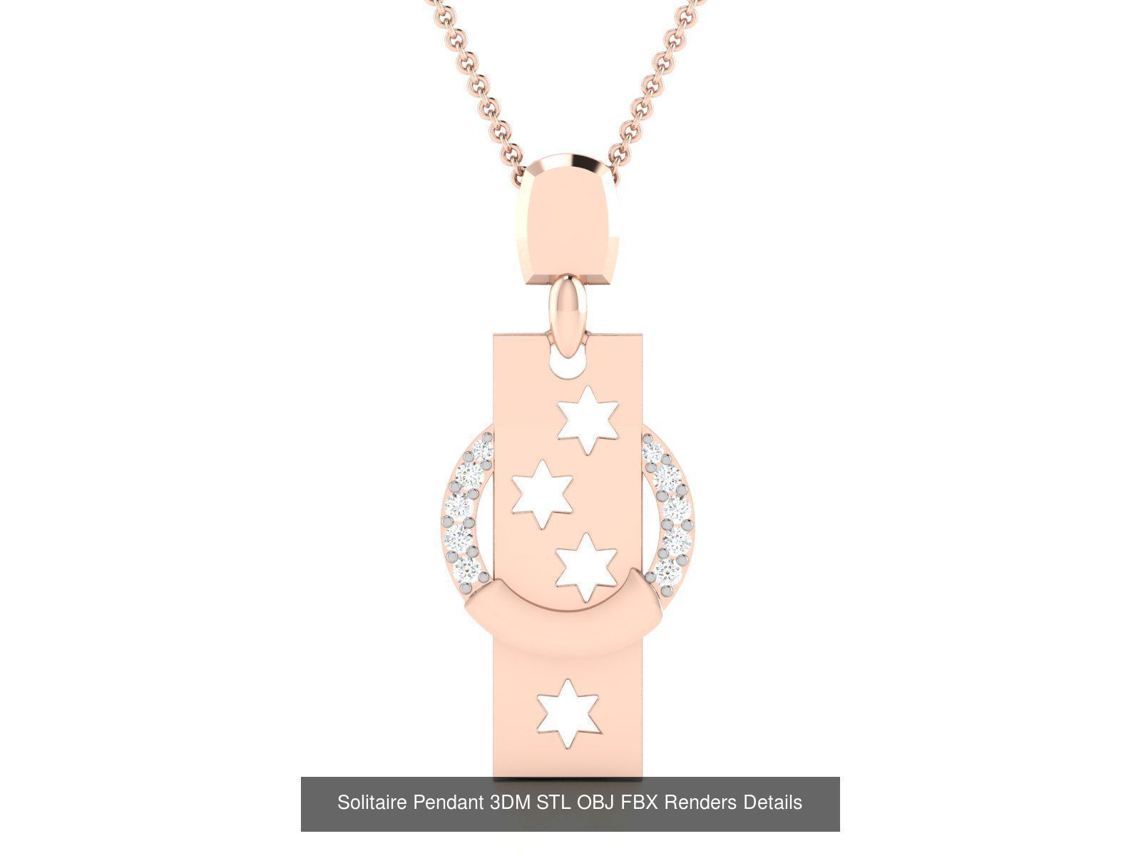 500 Solitaire Women Pendants 3dm STL OBJ FBX  Details Collection _221