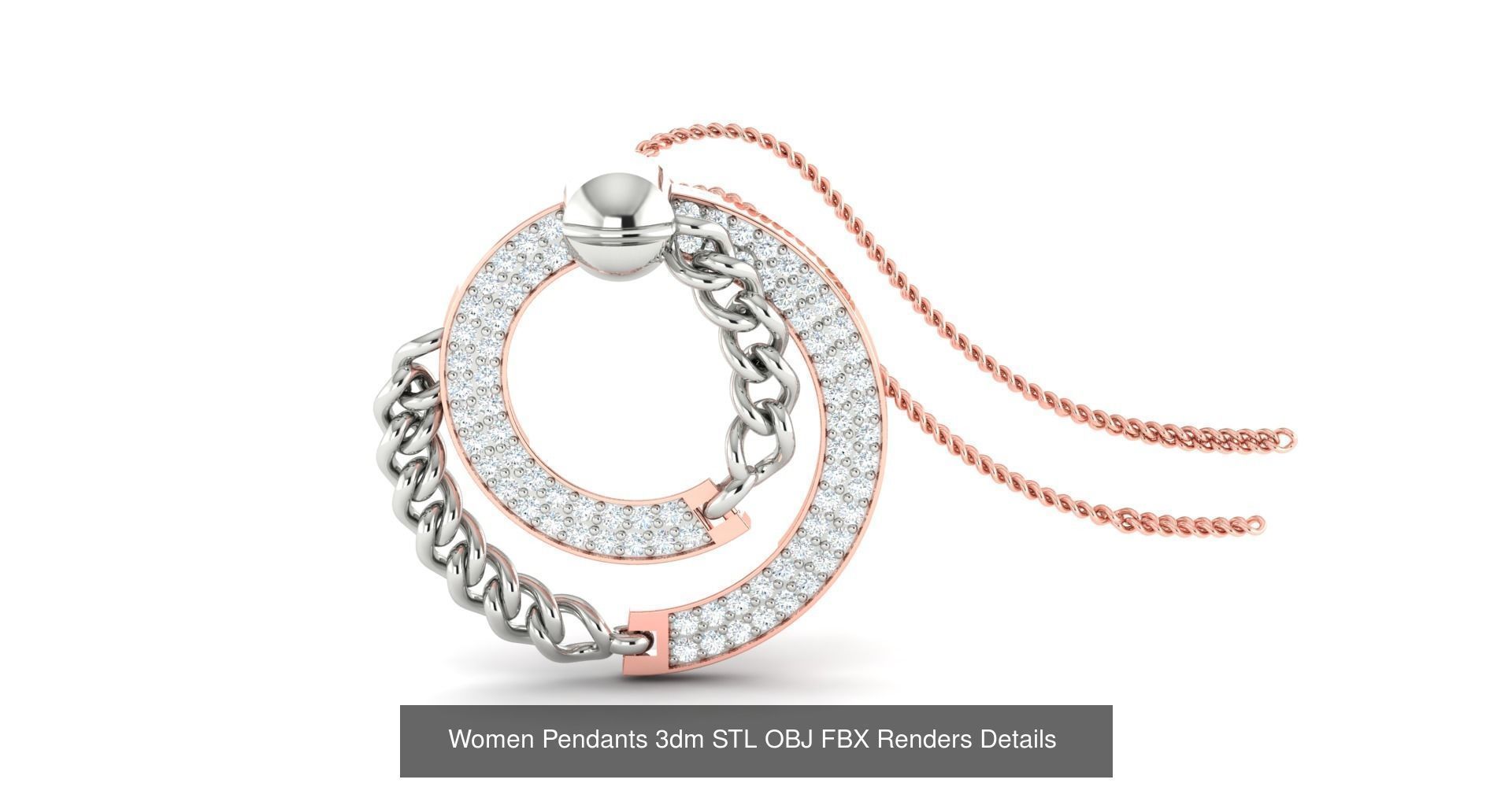 500 Solitaire Women Pendants 3dm STL OBJ FBX  Details Collection _132