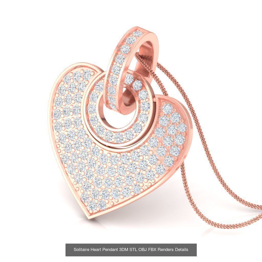 500 Solitaire Women Pendants 3dm STL OBJ FBX  Details Collection _189