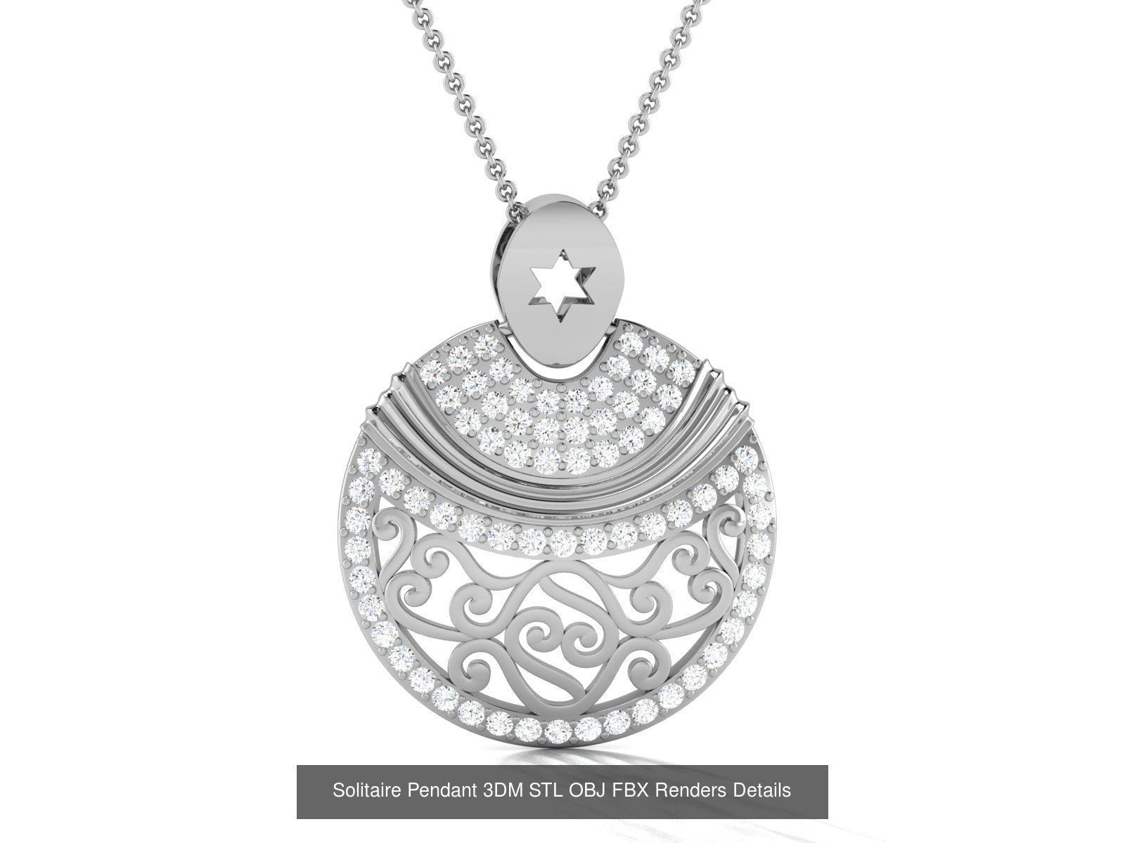 500 Solitaire Women Pendants 3dm STL OBJ FBX  Details Collection _172