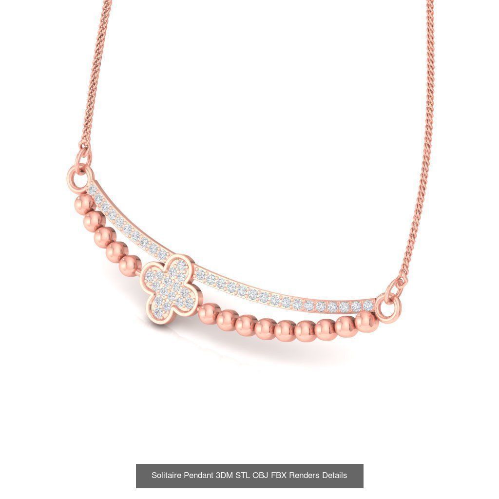500 Solitaire Women Pendants 3dm STL OBJ FBX  Details Collection _196