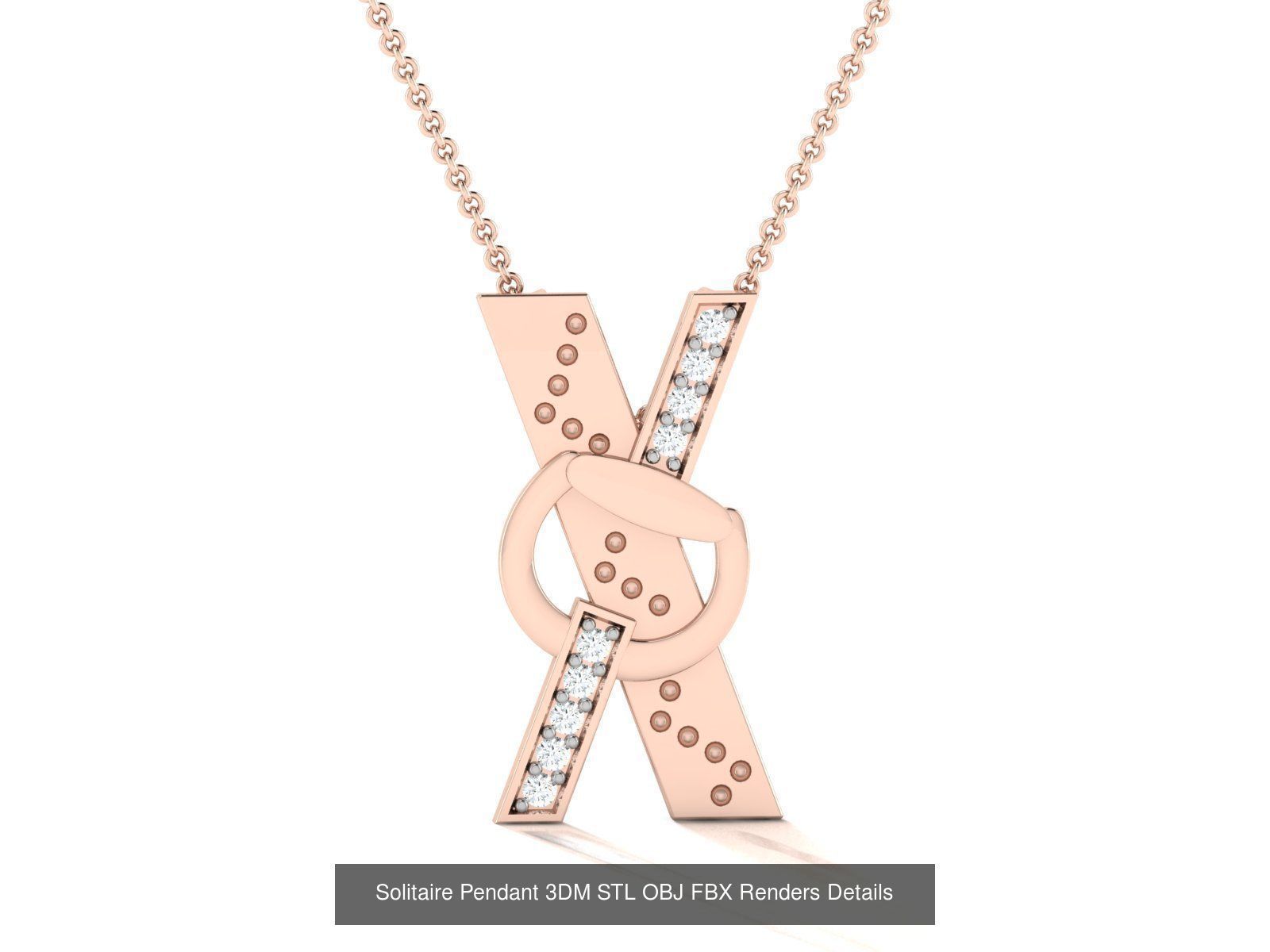 500 Solitaire Women Pendants 3dm STL OBJ FBX  Details Collection _175