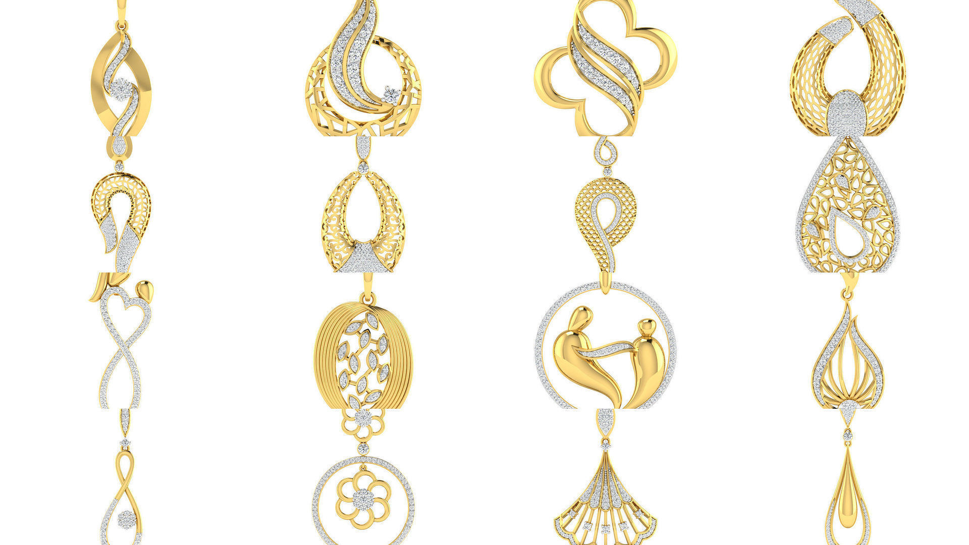 500 Solitaire Women Pendants 3dm STL OBJ FBX  Details Collection _71