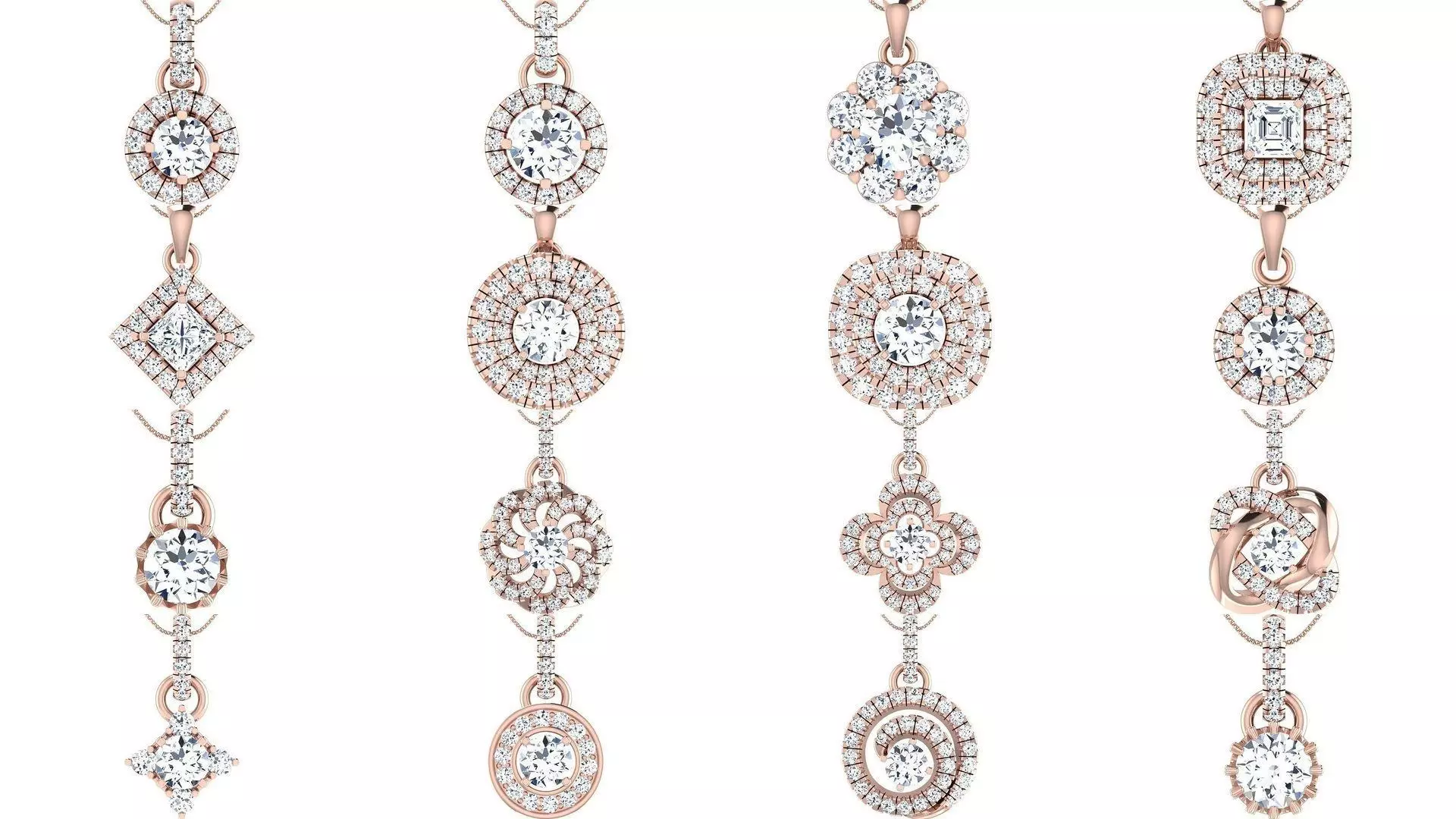 500 Solitaire Women Pendants 3dm STL OBJ FBX  Details Collection _0