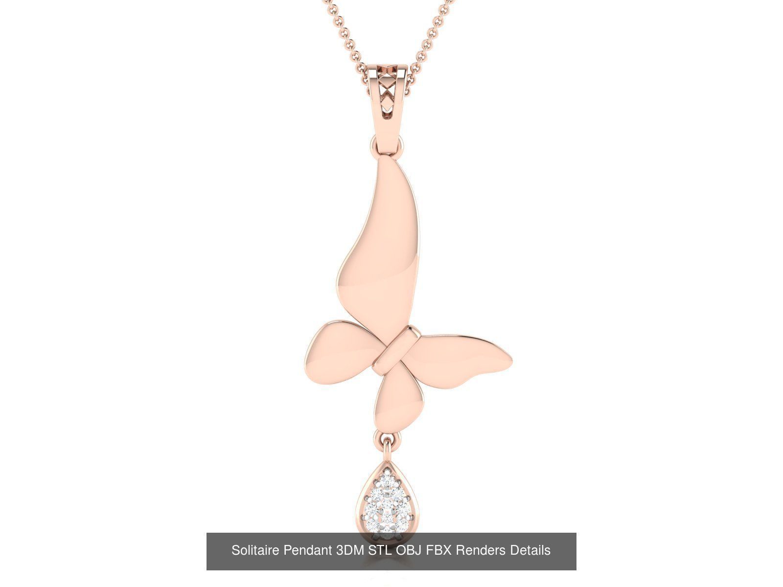 500 Solitaire Women Pendants 3dm STL OBJ FBX  Details Collection _220