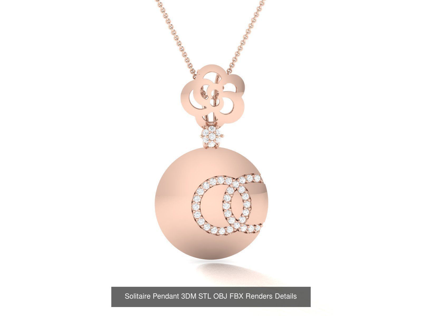 500 Solitaire Women Pendants 3dm STL OBJ FBX  Details Collection _178