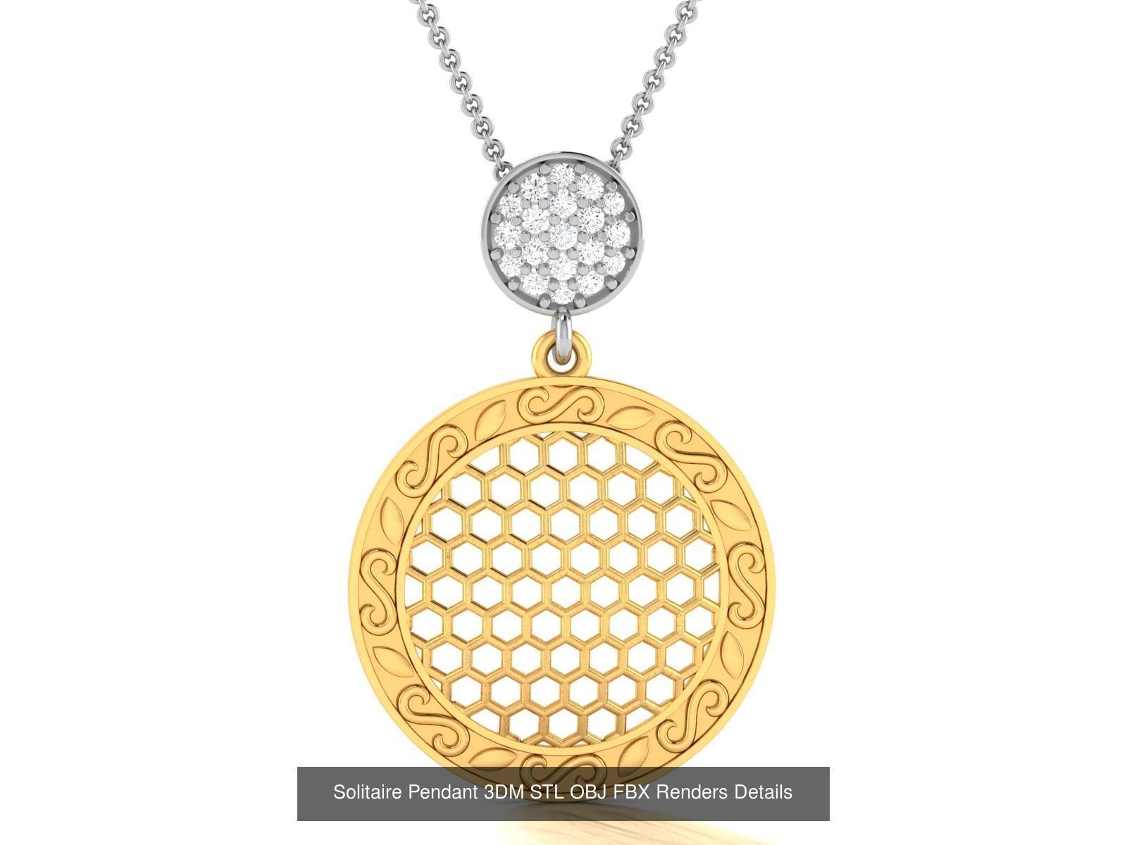 500 Solitaire Women Pendants 3dm STL OBJ FBX  Details Collection _174