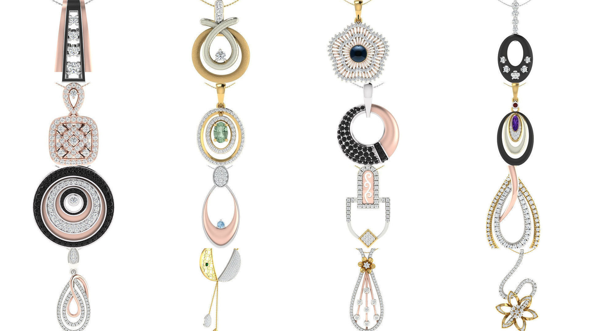 500 Solitaire Women Pendants 3dm STL OBJ FBX  Details Collection _111