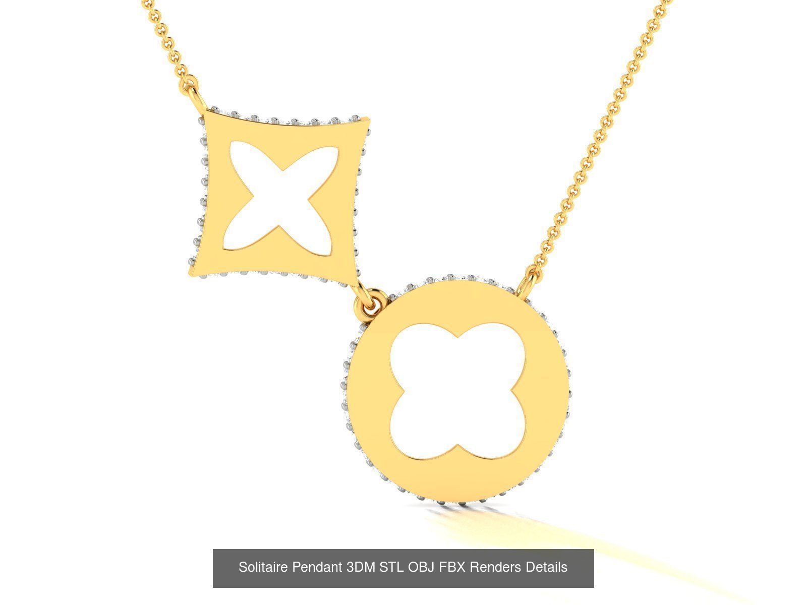 500 Solitaire Women Pendants 3dm STL OBJ FBX  Details Collection _177