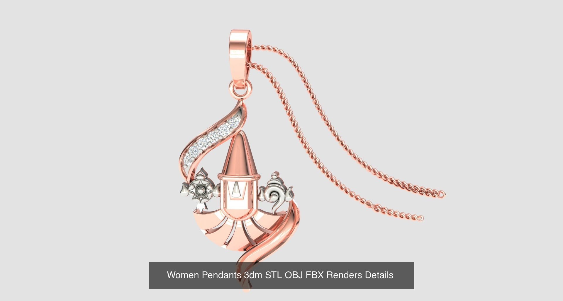 500 Solitaire Women Pendants 3dm STL OBJ FBX  Details Collection _120