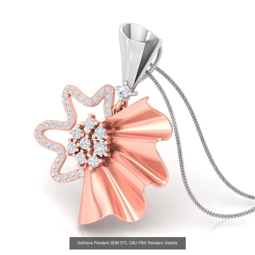 500 Solitaire Women Pendants 3dm STL OBJ FBX  Details Collection _186