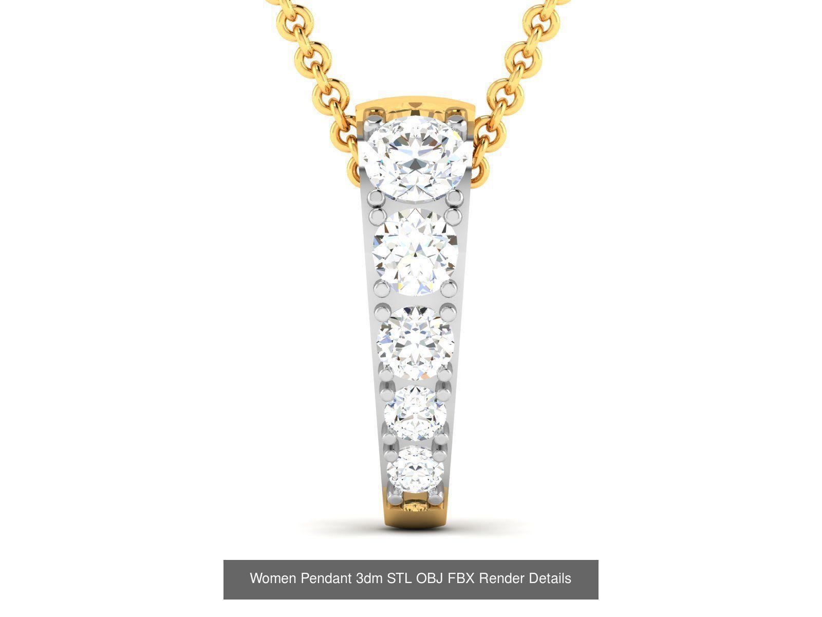 500 Solitaire Women Pendants 3dm STL OBJ FBX  Details Collection _155