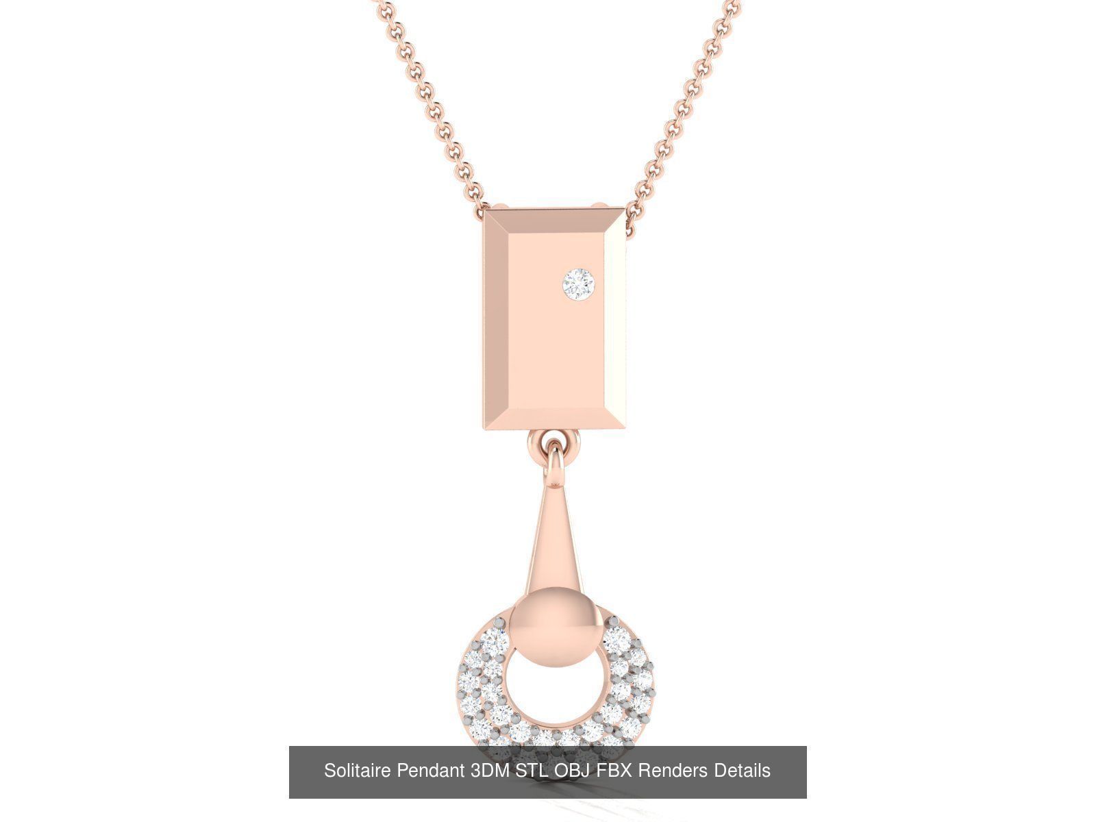 500 Solitaire Women Pendants 3dm STL OBJ FBX  Details Collection _179