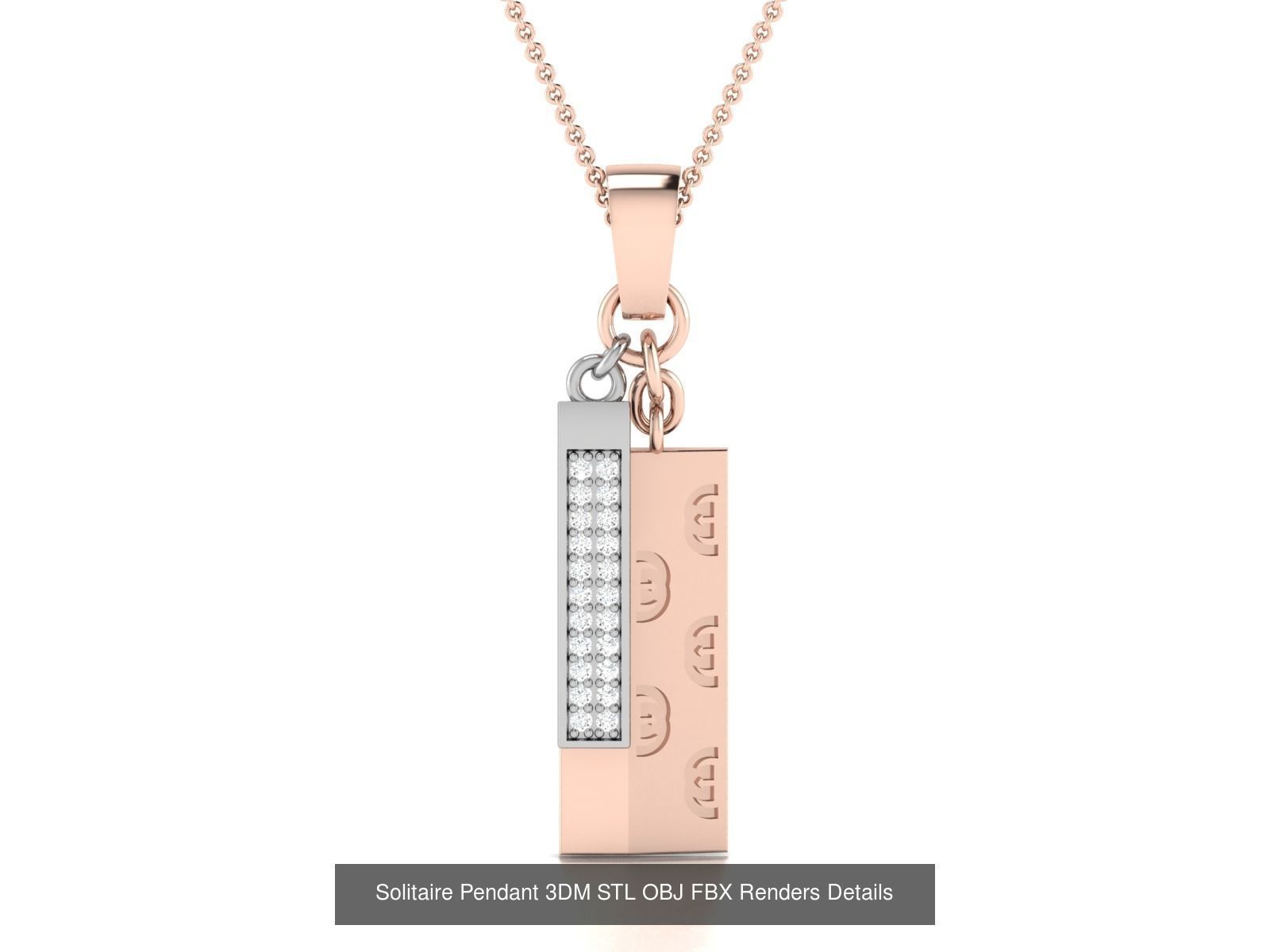 500 Solitaire Women Pendants 3dm STL OBJ FBX  Details Collection _210