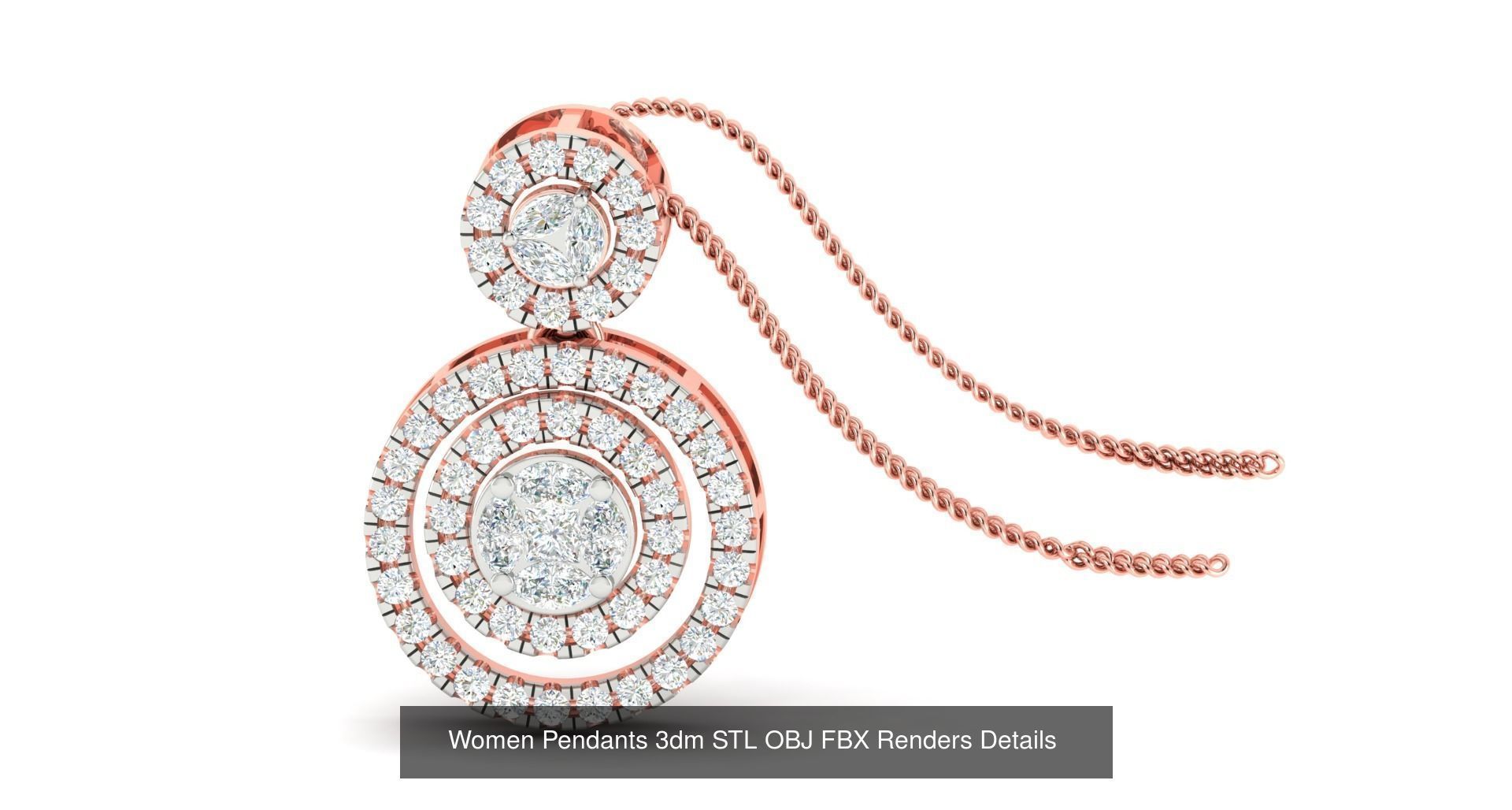 500 Solitaire Women Pendants 3dm STL OBJ FBX  Details Collection _108