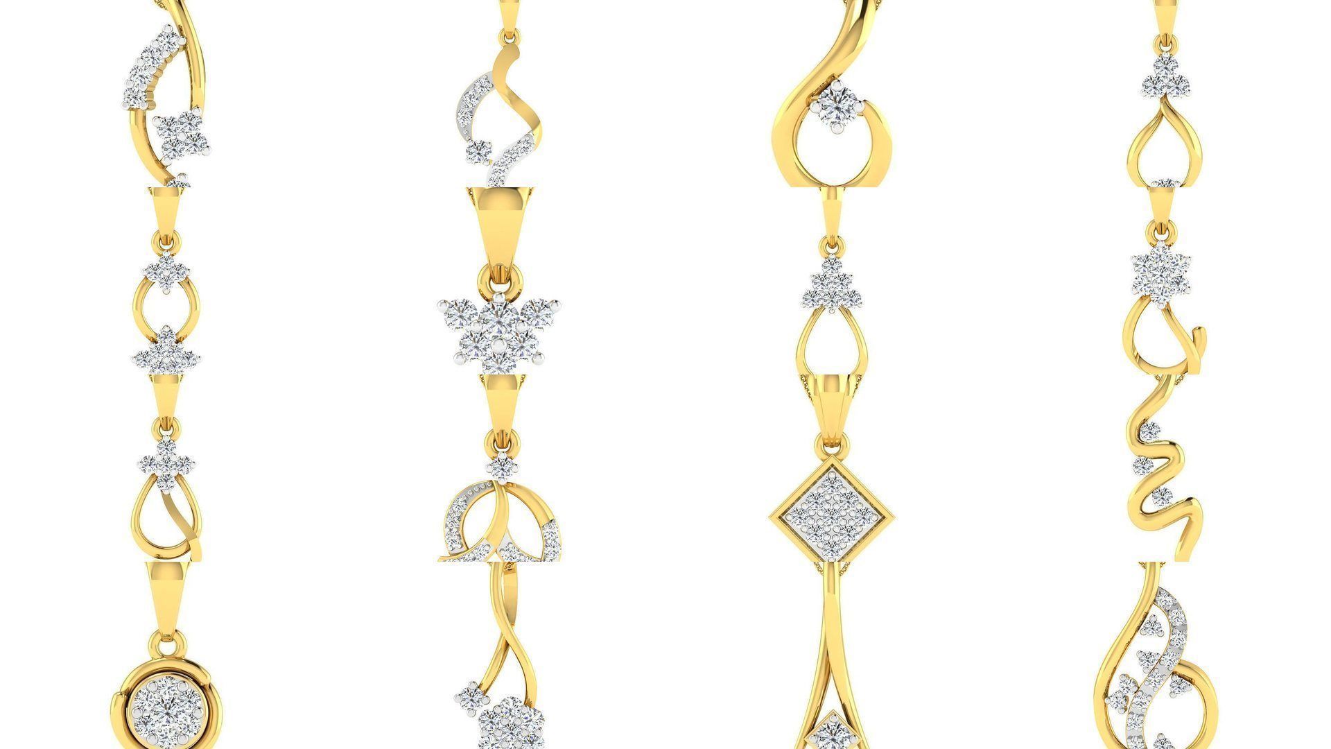 500 Solitaire Women Pendants 3dm STL OBJ FBX  Details Collection _103