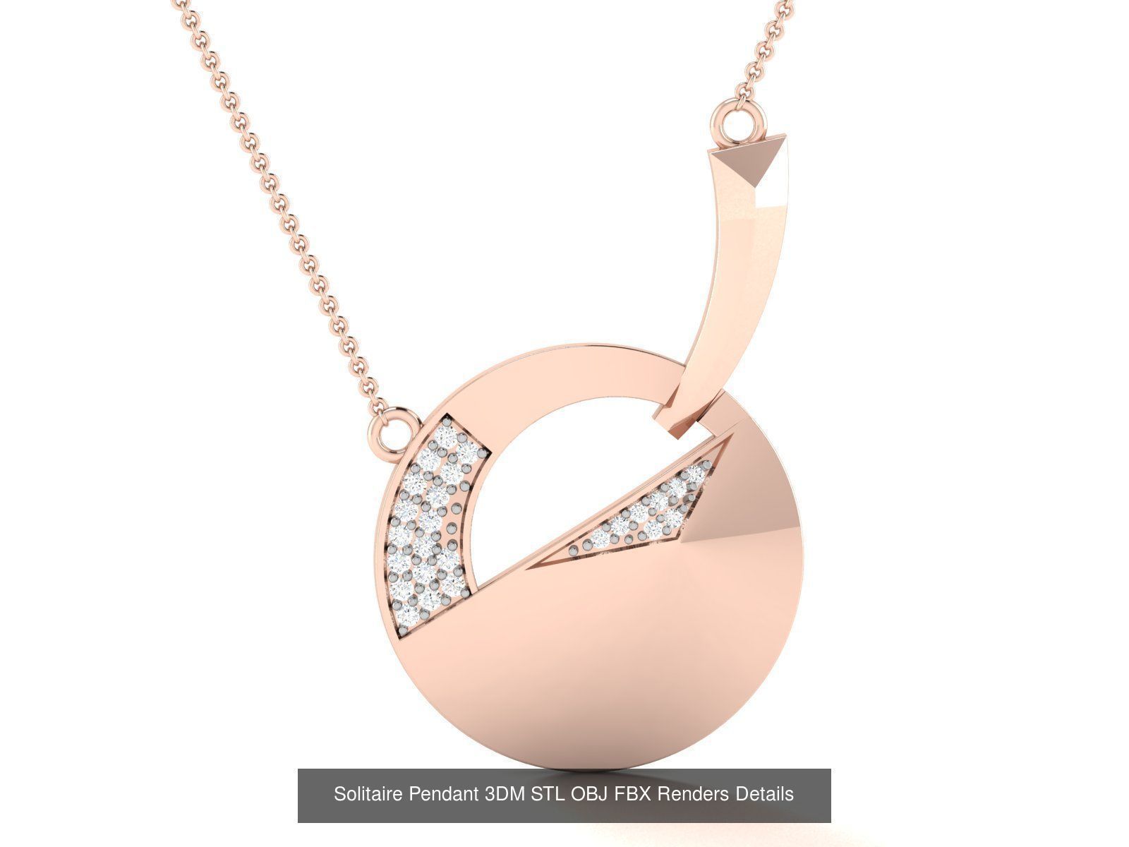 500 Solitaire Women Pendants 3dm STL OBJ FBX  Details Collection _185