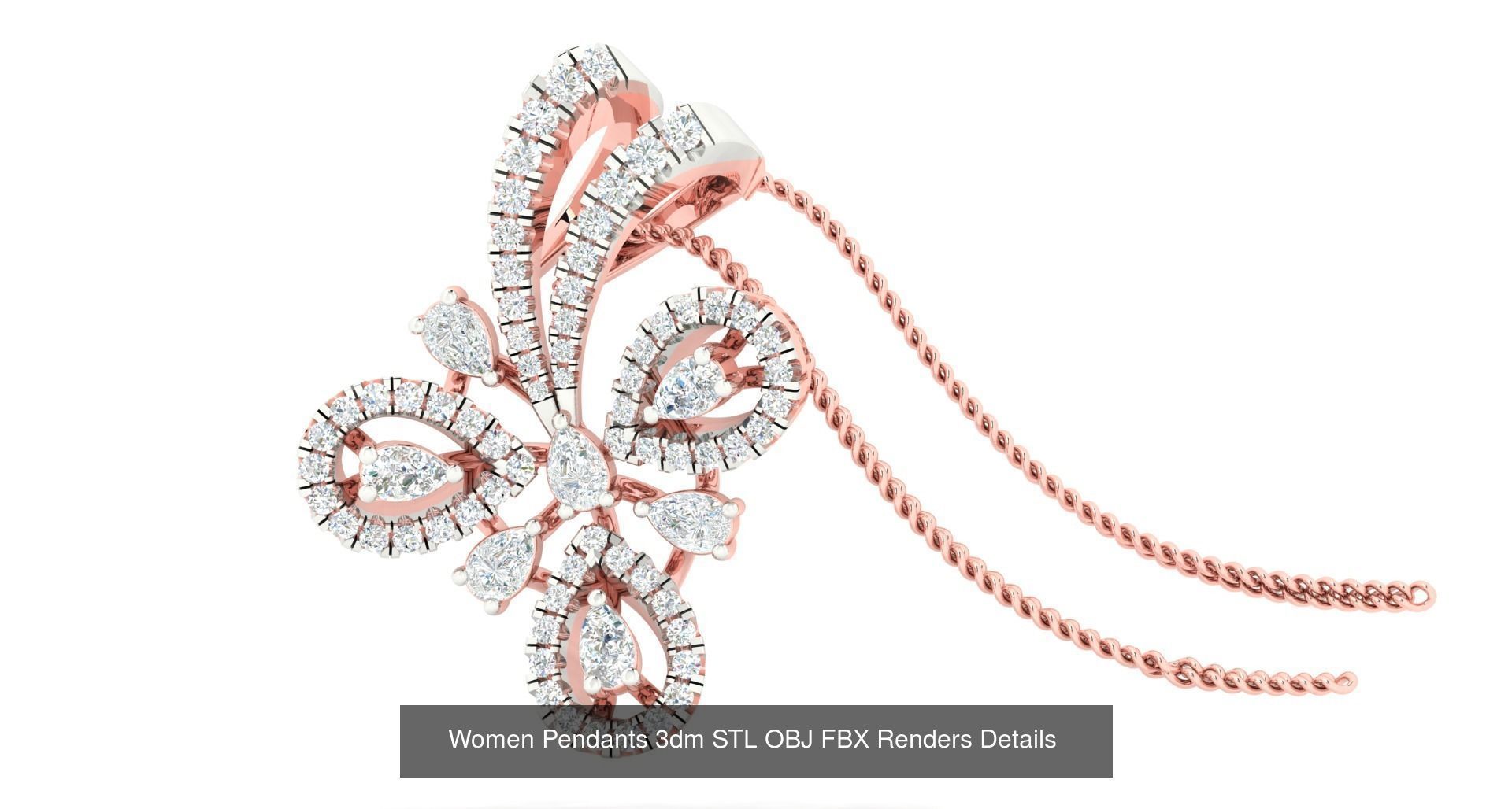 500 Solitaire Women Pendants 3dm STL OBJ FBX  Details Collection _84