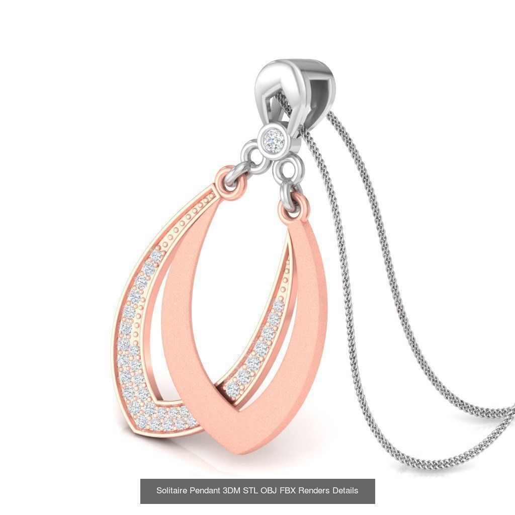 500 Solitaire Women Pendants 3dm STL OBJ FBX  Details Collection _201