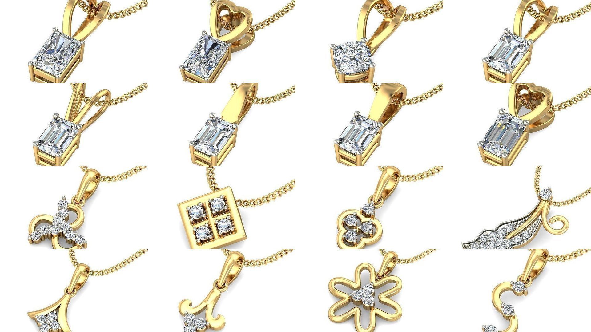 500 Solitaire Women Pendants 3dm STL OBJ FBX  Details Collection _141