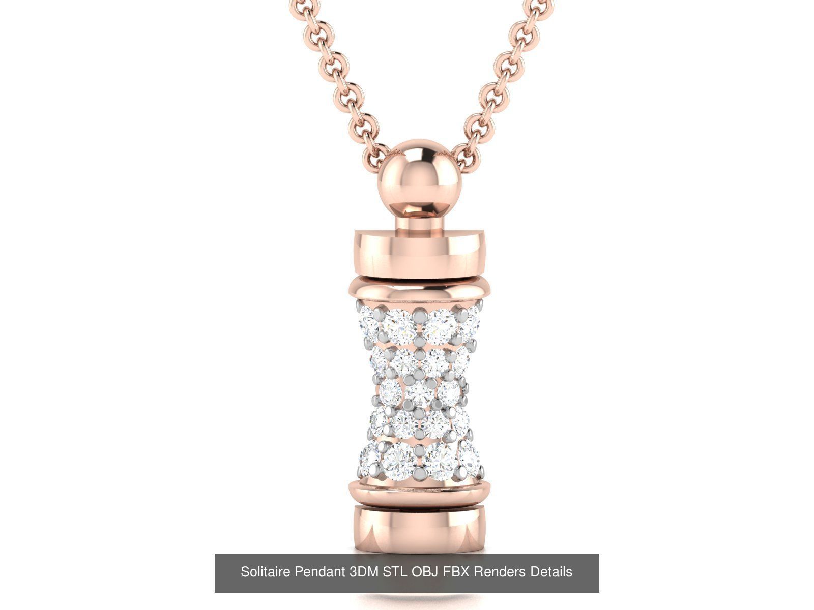 500 Solitaire Women Pendants 3dm STL OBJ FBX  Details Collection _219