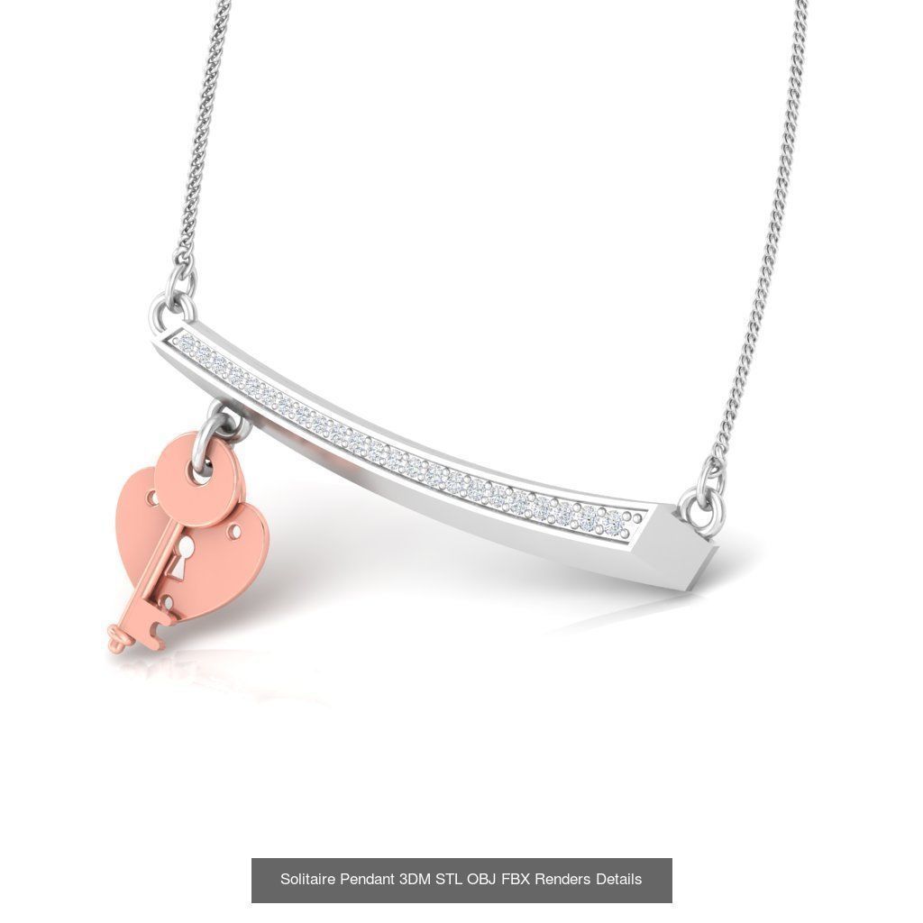 500 Solitaire Women Pendants 3dm STL OBJ FBX  Details Collection _184