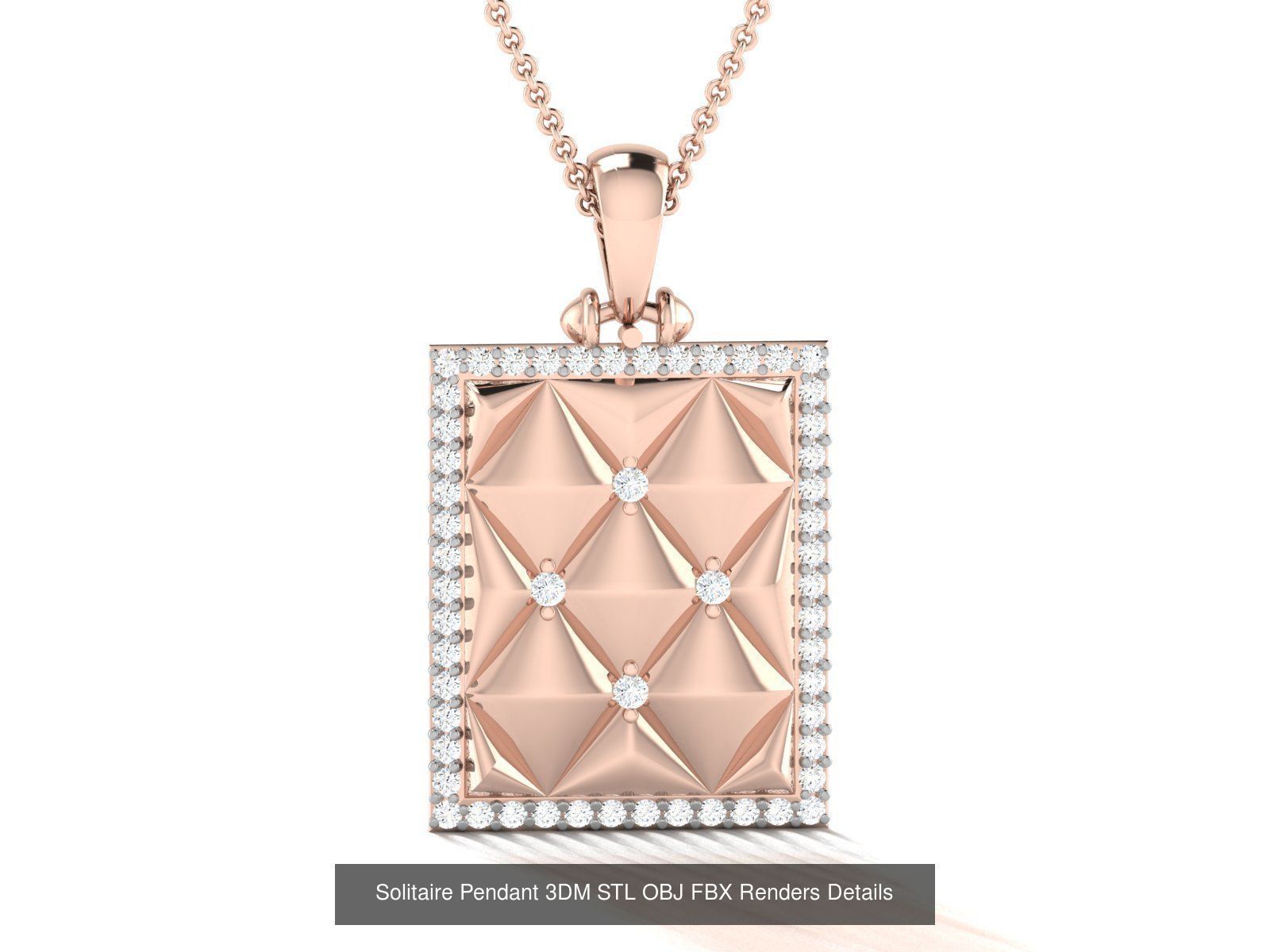 500 Solitaire Women Pendants 3dm STL OBJ FBX  Details Collection _176