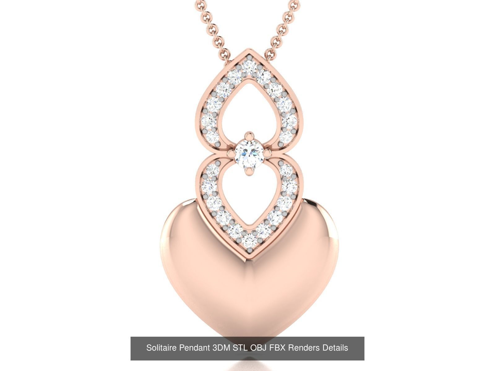 500 Solitaire Women Pendants 3dm STL OBJ FBX  Details Collection _209