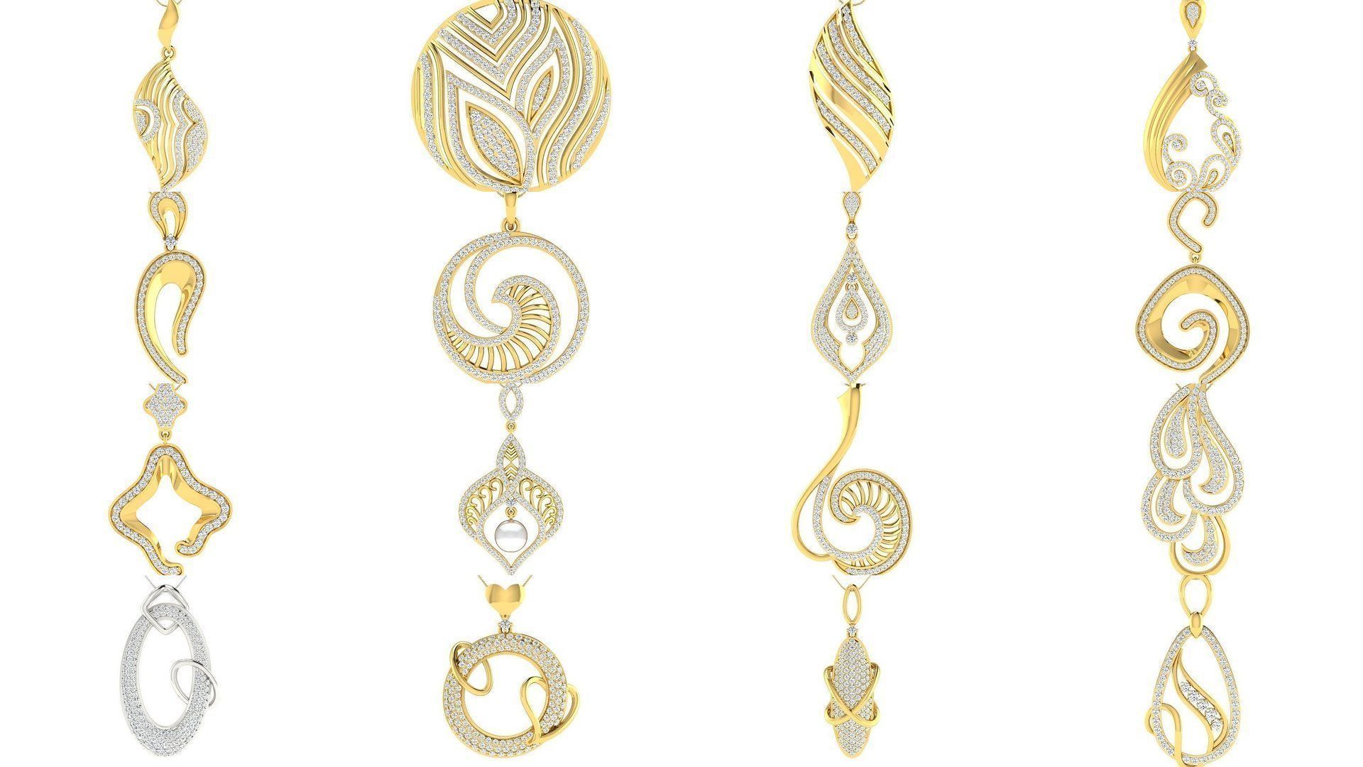 500 Solitaire Women Pendants 3dm STL OBJ FBX  Details Collection _91