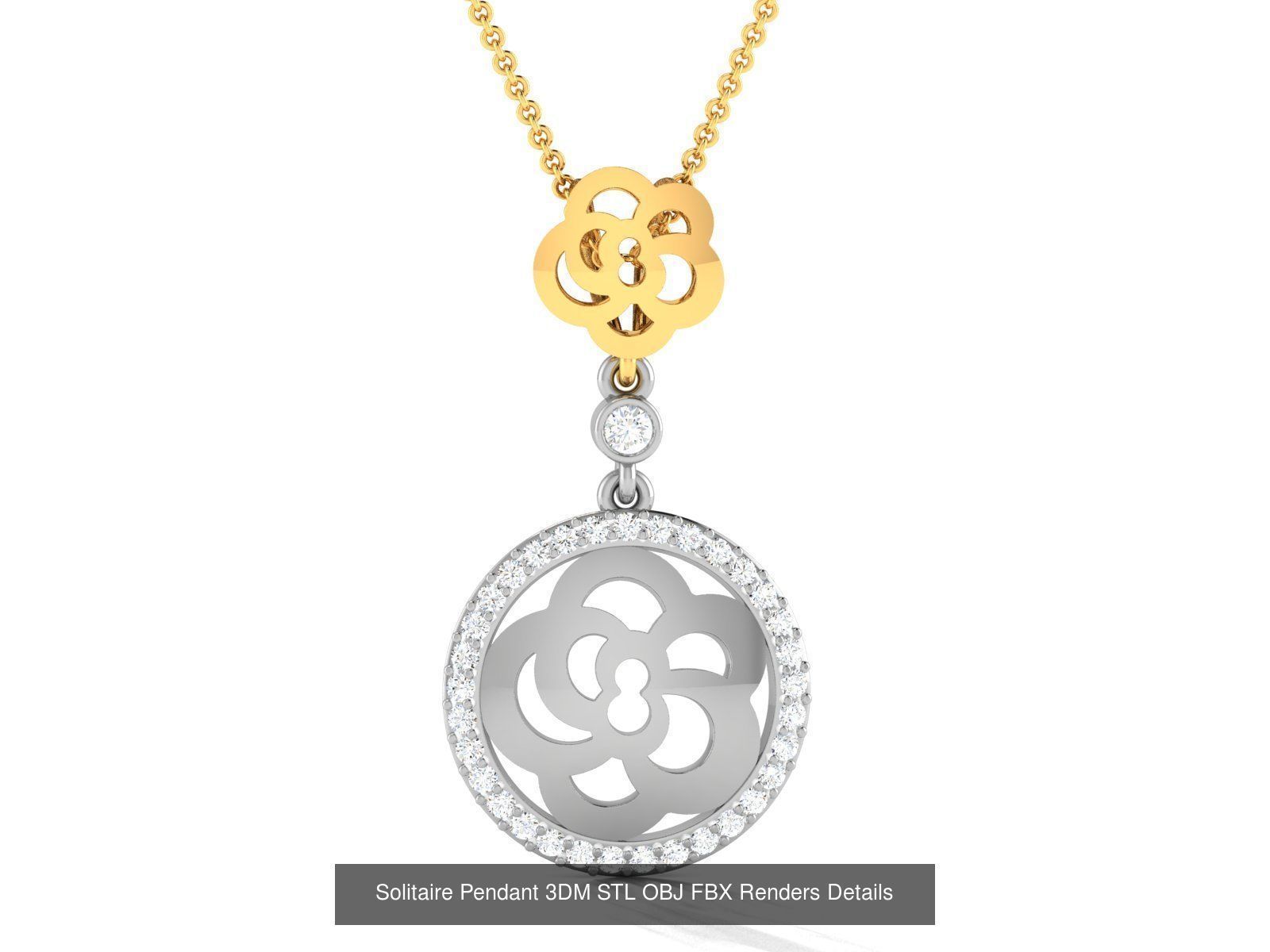 500 Solitaire Women Pendants 3dm STL OBJ FBX  Details Collection _164