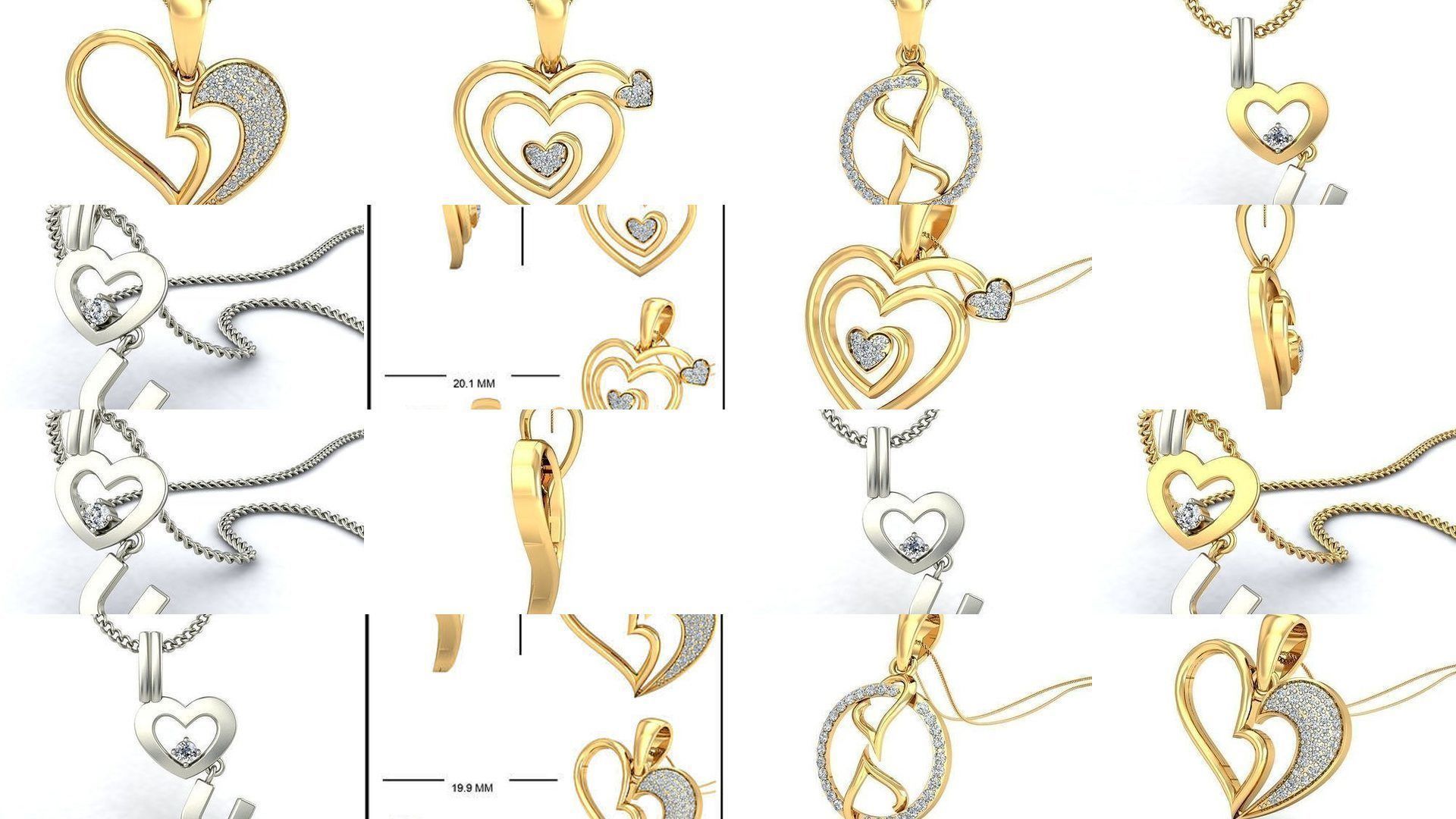 500 Solitaire Women Pendants 3dm STL OBJ FBX  Details Collection _149