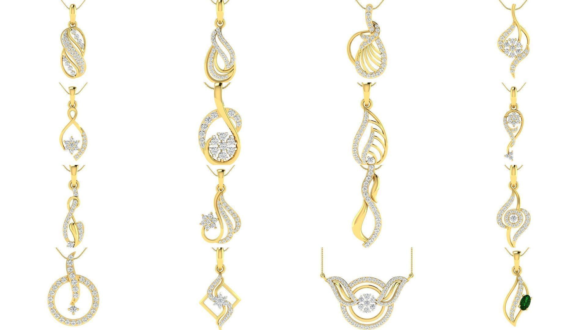 500 Solitaire Women Pendants 3dm STL OBJ FBX  Details Collection _83