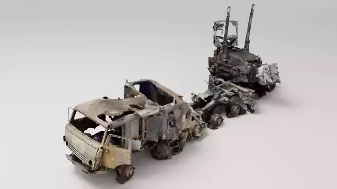 Pantsir-S1 missile system destroyed by Ukrainian army 3D model