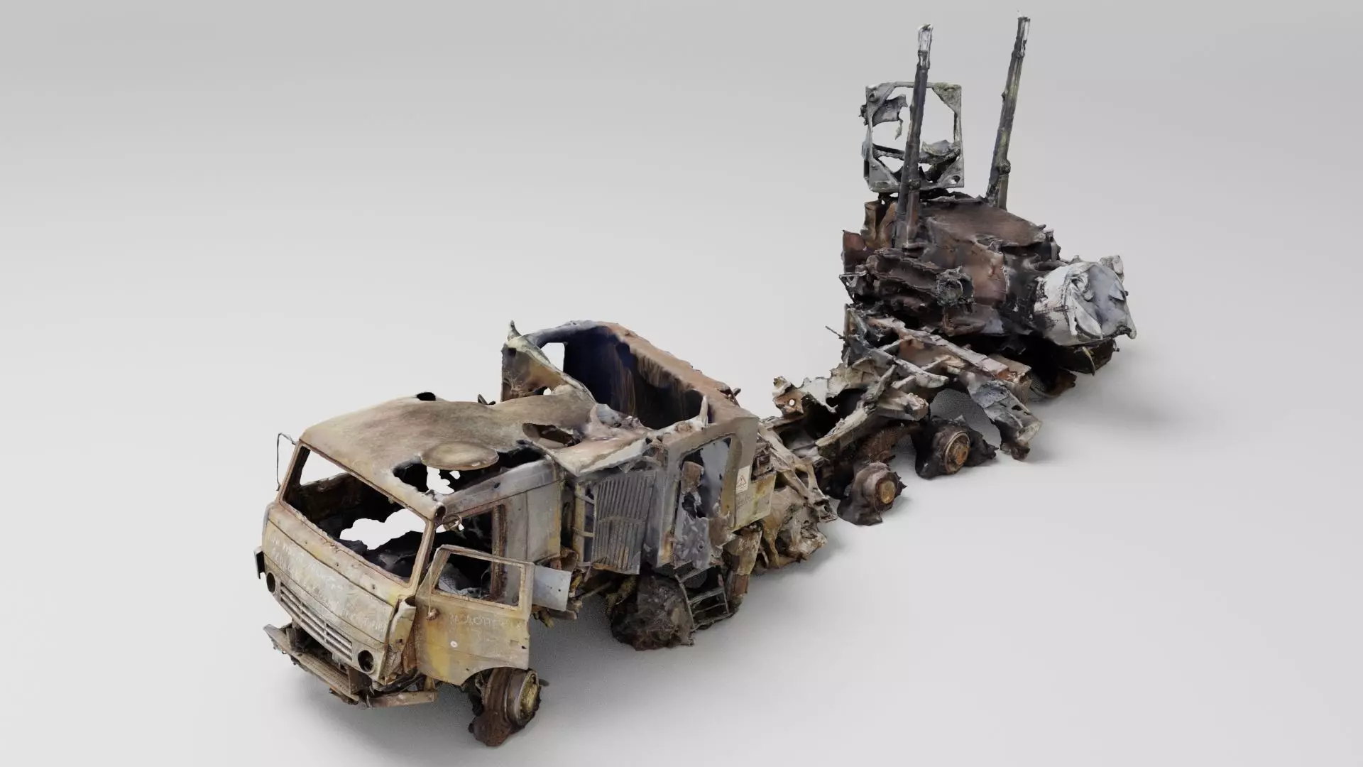 Pantsir-S1 missile system destroyed by Ukrainian army 3D model_0