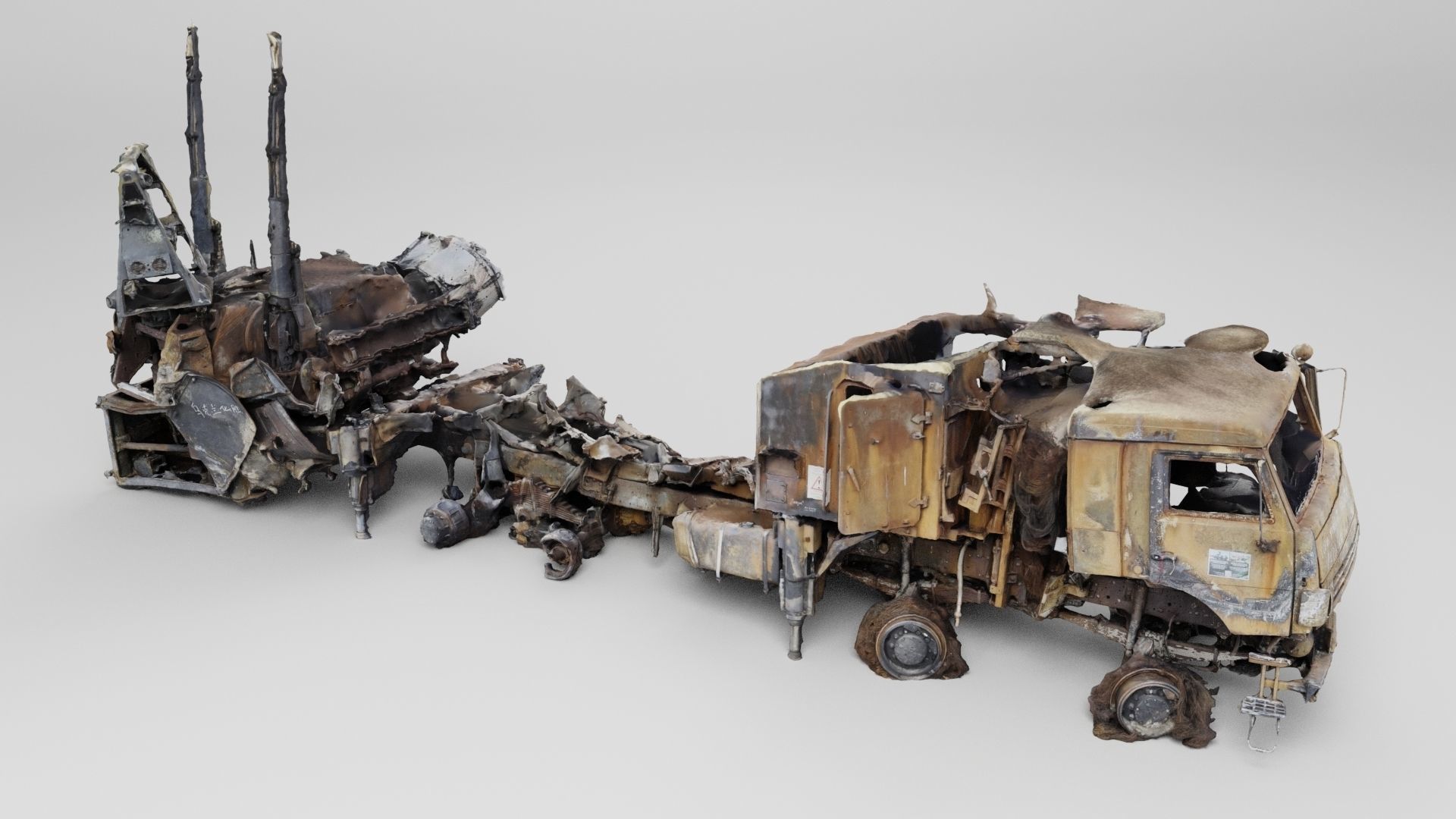 Pantsir-S1 missile system destroyed by Ukrainian army 3D model_4