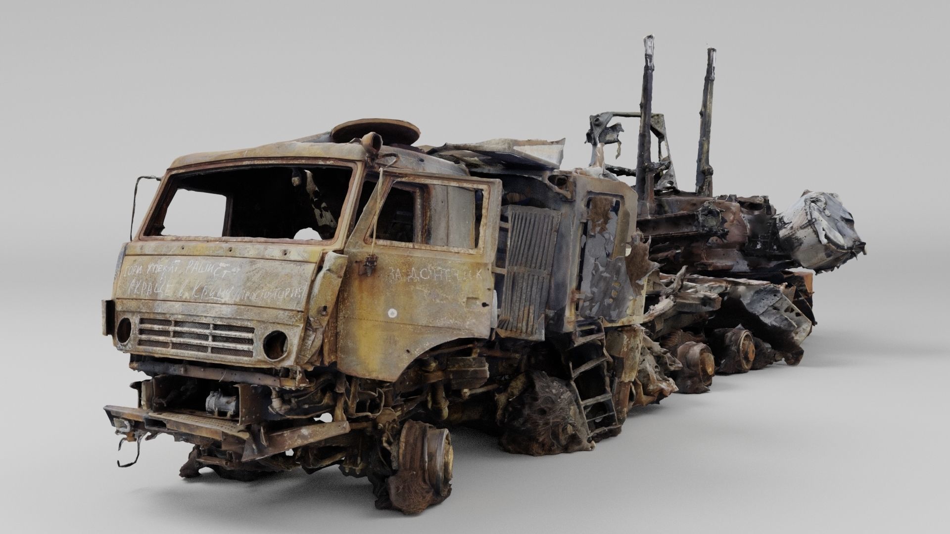 Pantsir-S1 missile system destroyed by Ukrainian army 3D model_1