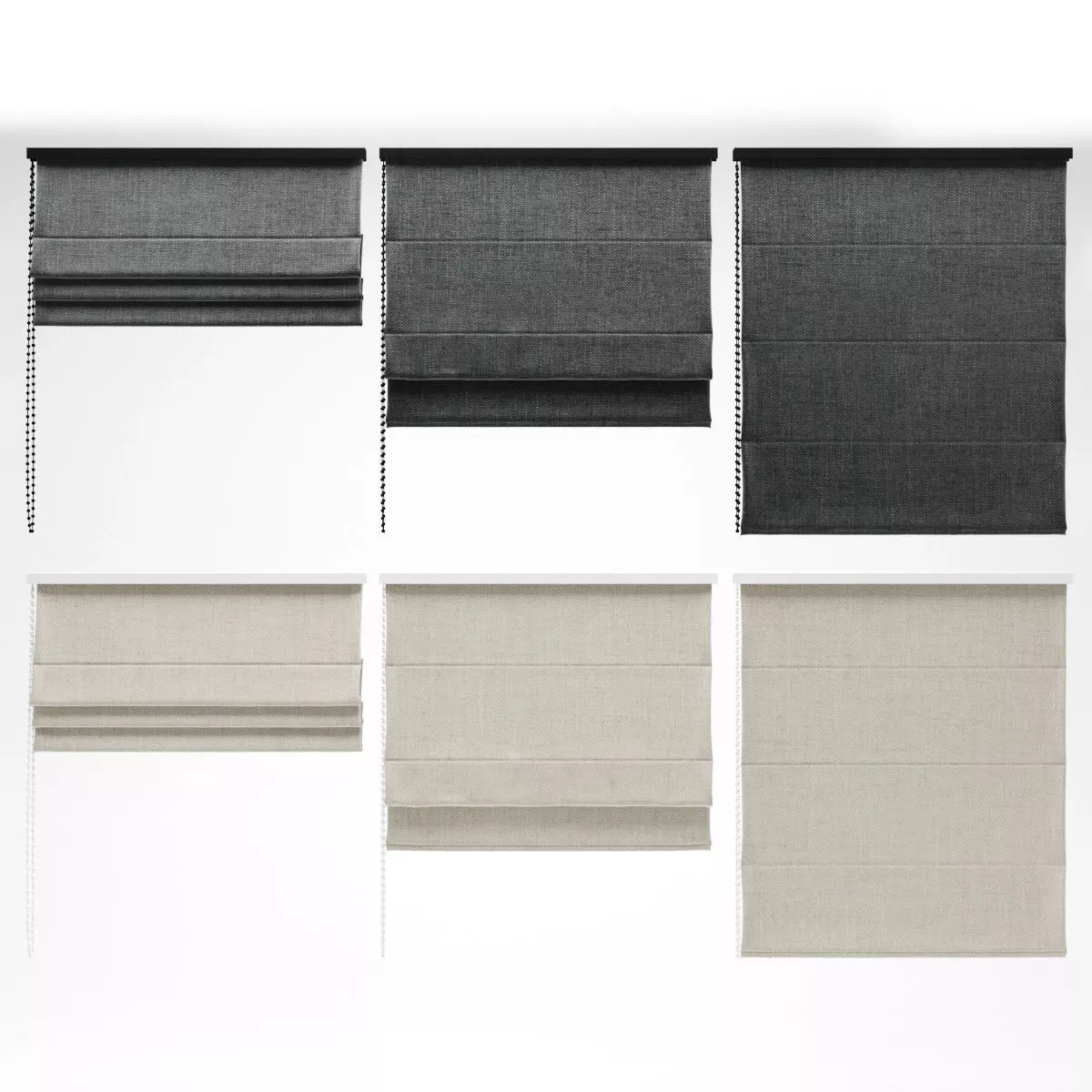 Blinds set of roman 3D model_0